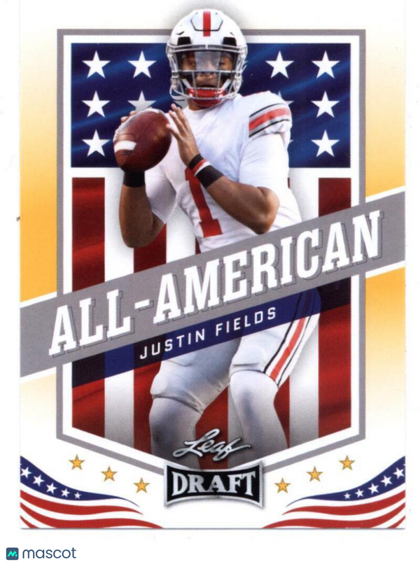 2021 Leaf Draft Gold #49 Justin Fields All-American (Chicago Bears) (RC - Rookie
