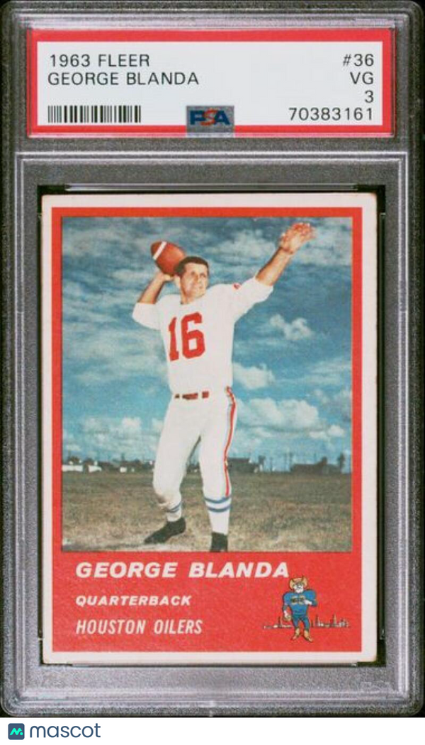 1963 Fleer #36 George Blanda Oilers PSA 3 VG