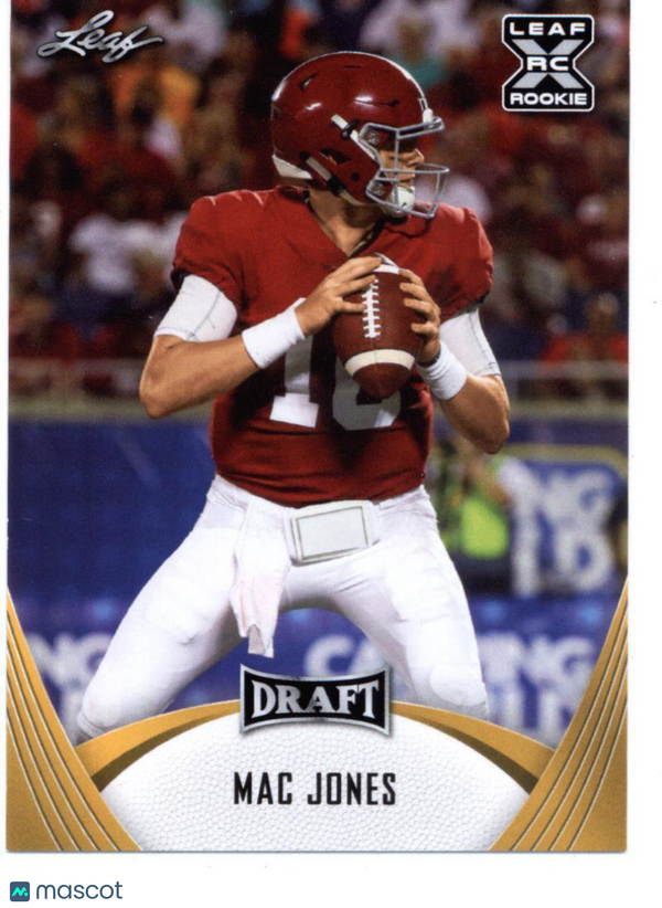 2021 Leaf Draft Gold #6 Mac Jones XRC (New England Patriots) (RC - Rookie Card)