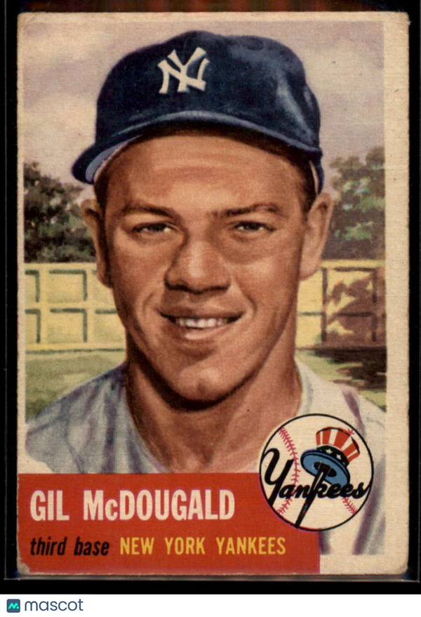 1953 Topps #43 Gil McDougald Yankees VG/EX Very Good/Excellent