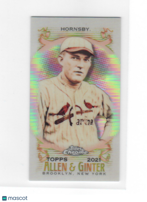 2021 Allen and Ginter Chrome Minis Refractor #177 Rogers Hornsby Cardinals NM-MT
