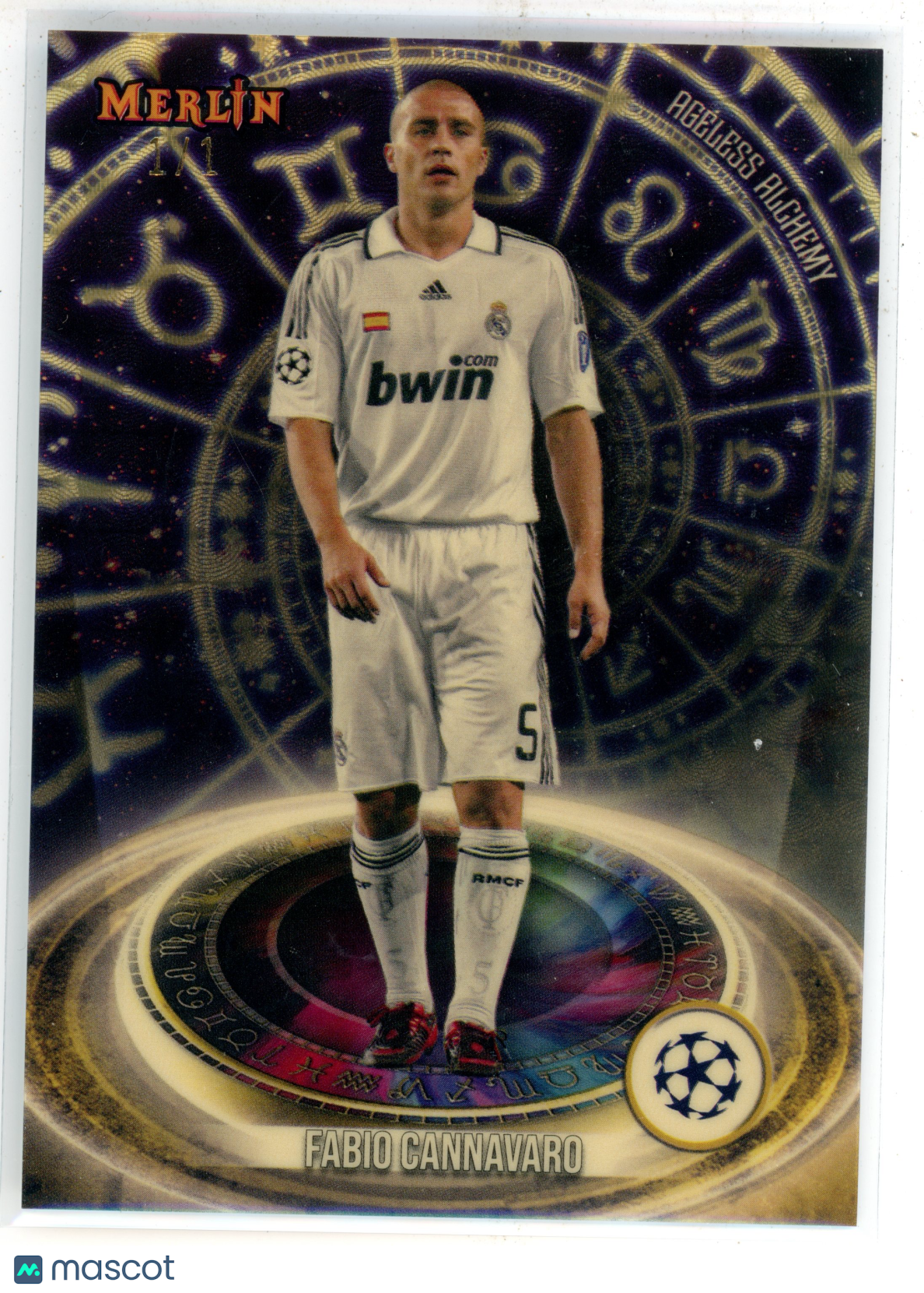 2023-24 Topps Merlin UEFA Ageless Alchemy Fabio Cannavaro Chrome SuperFractor /1