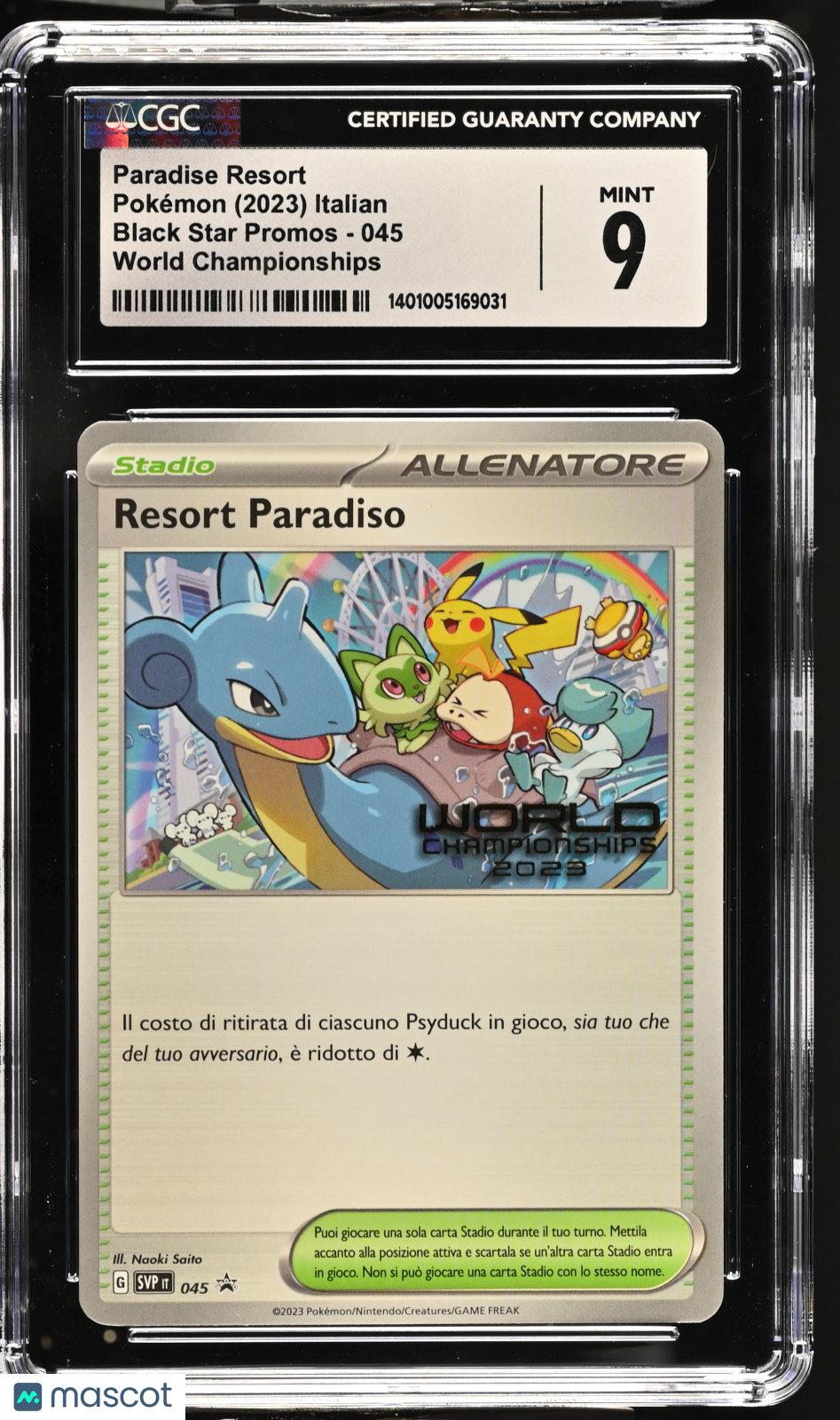 023 Pokemon Paradise Resort #045 Italian CGC 9 Black Star Promo Stamped - Graded TCG/CCG