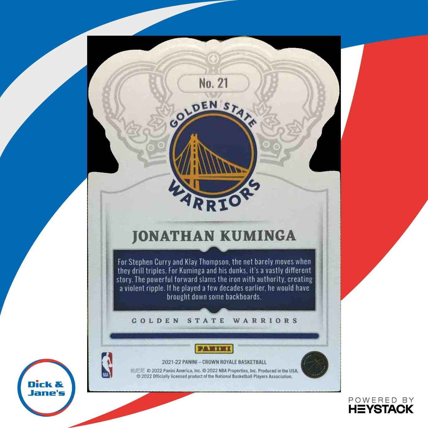 2021-22 Crown Royale Jonathan Kuminga Crystal Blue /99 #21 RC Warriors - Sports Cards