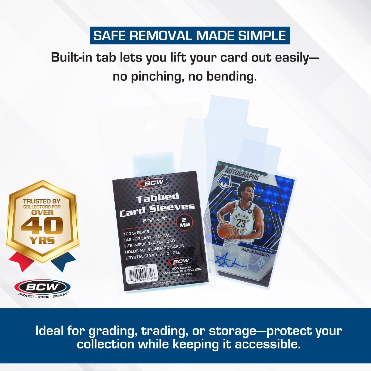 BCW Standard Card Sleeves with Tab (In Store Only)