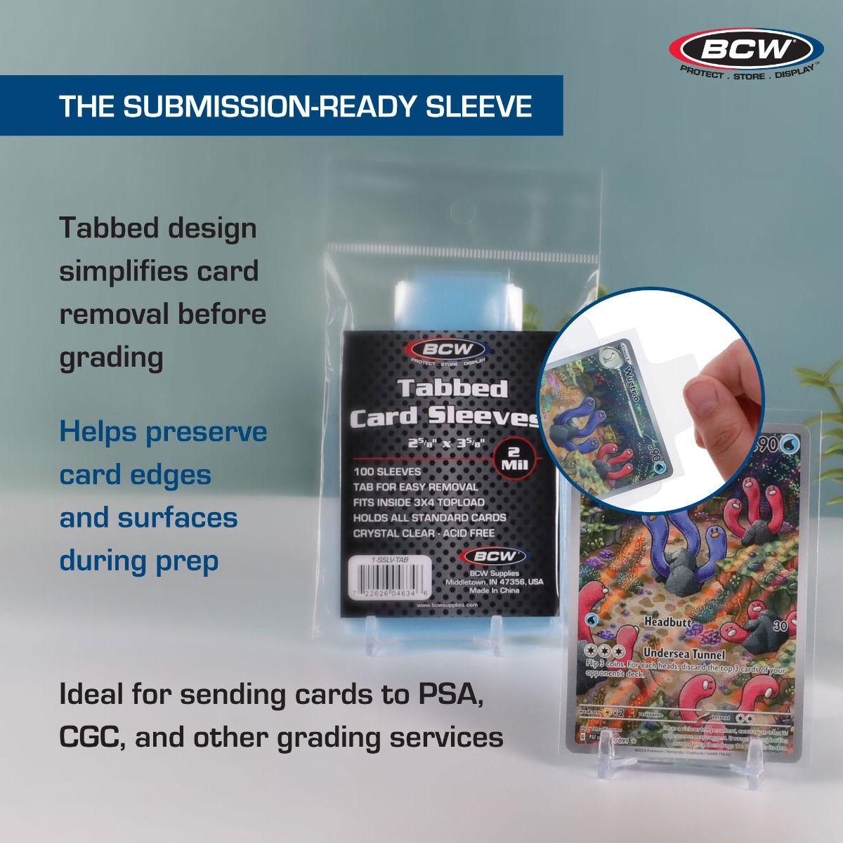 BCW Standard Card Sleeves with Tab (In Store Only)