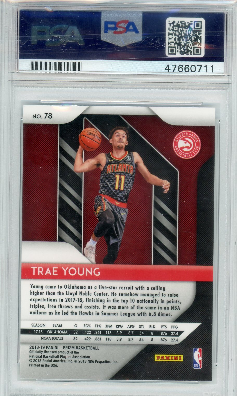 2018 Panini Prizm Trae Young #78 PSA 9