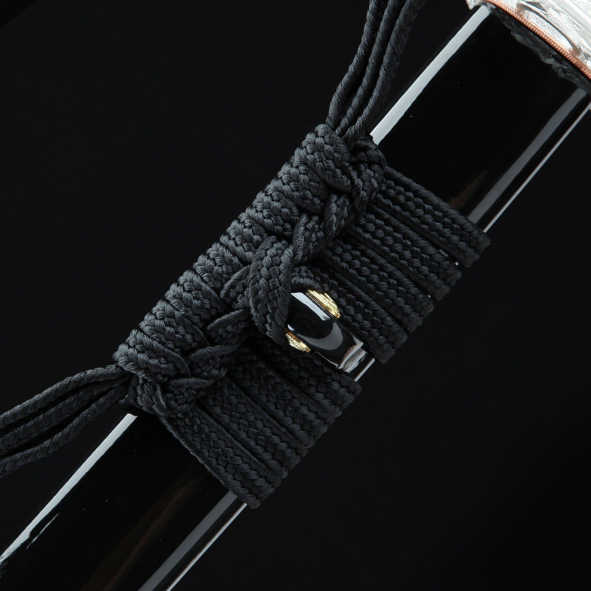 Handmade Japanese Katana Sword T10 Folded Clay Tempered Steel With Black Scabbard