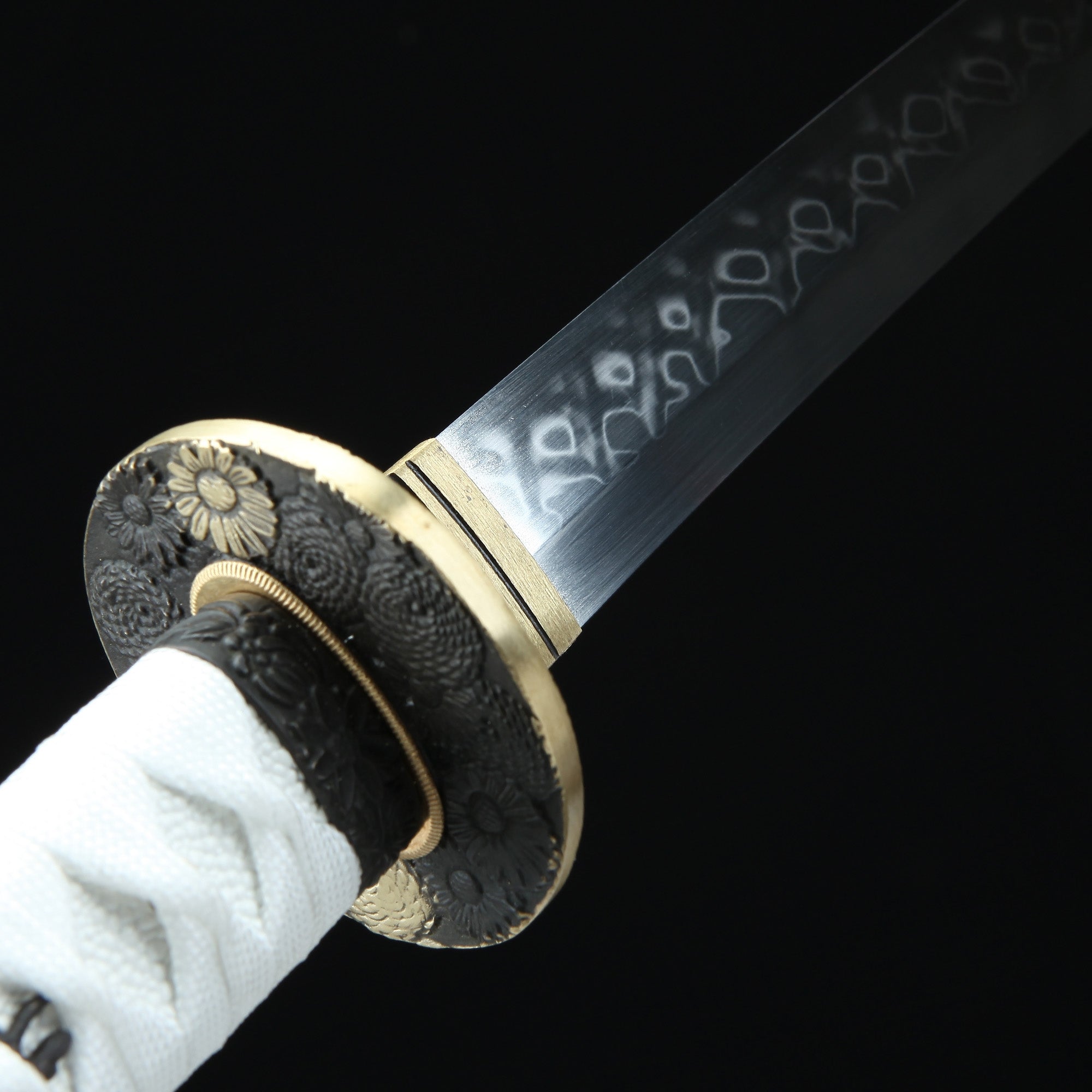 Handmade Japanese Katana Sword T10 Carbon Steel Real Hamon With White Scabbard