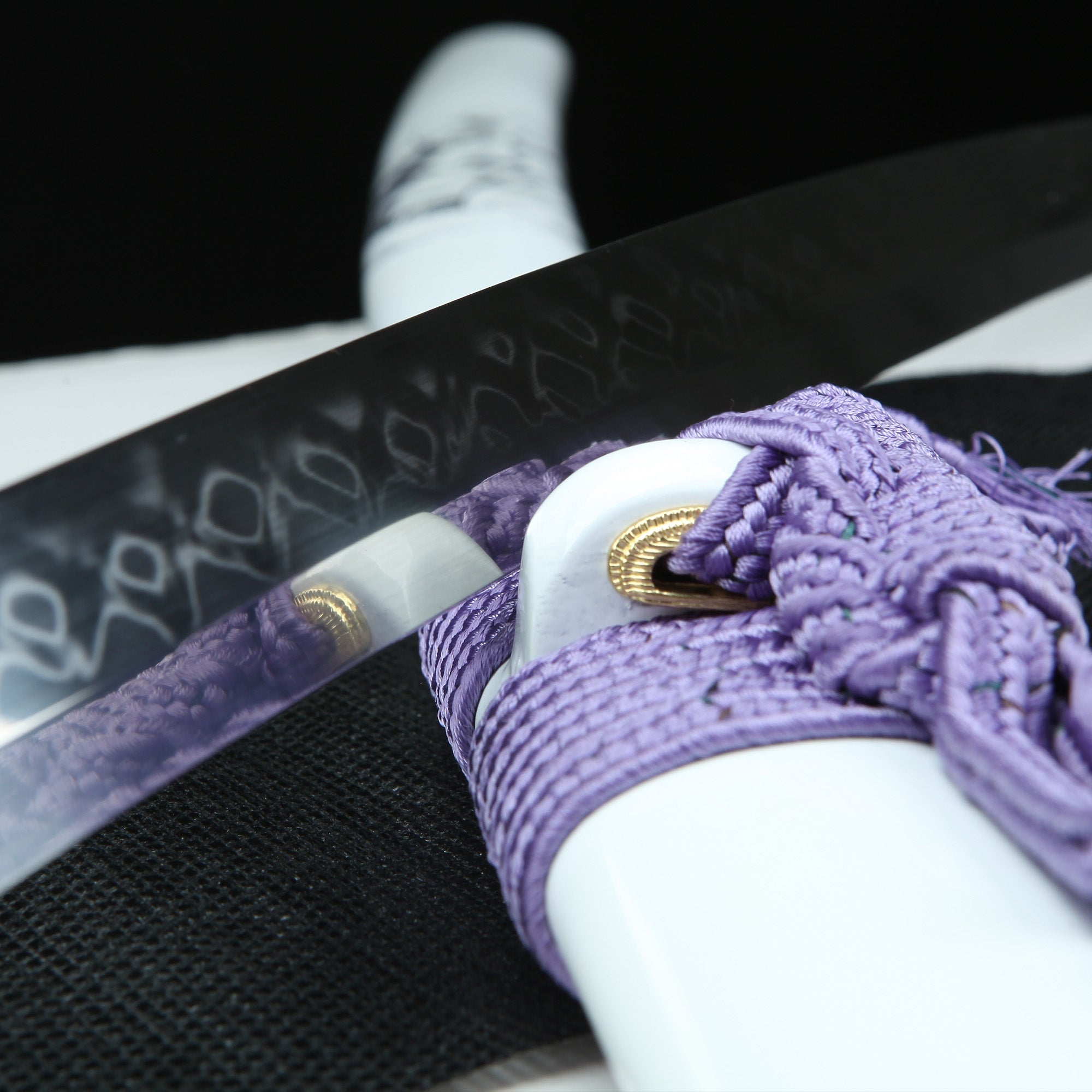 Handmade Japanese Katana Sword T10 Carbon Steel Real Hamon With White Scabbard