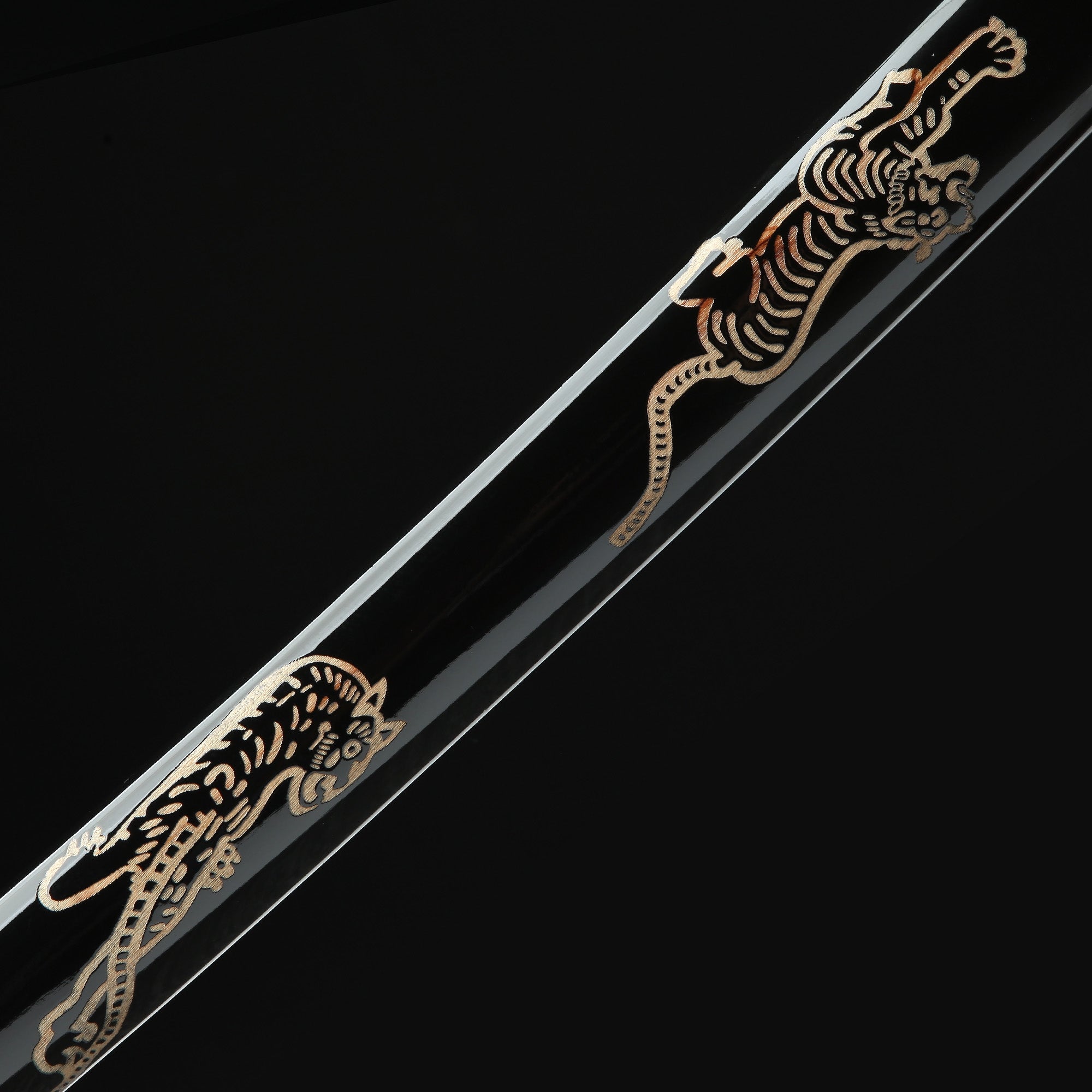 Handmade Japanese Katana T10 Carbon Steel With Rose Gold Blade