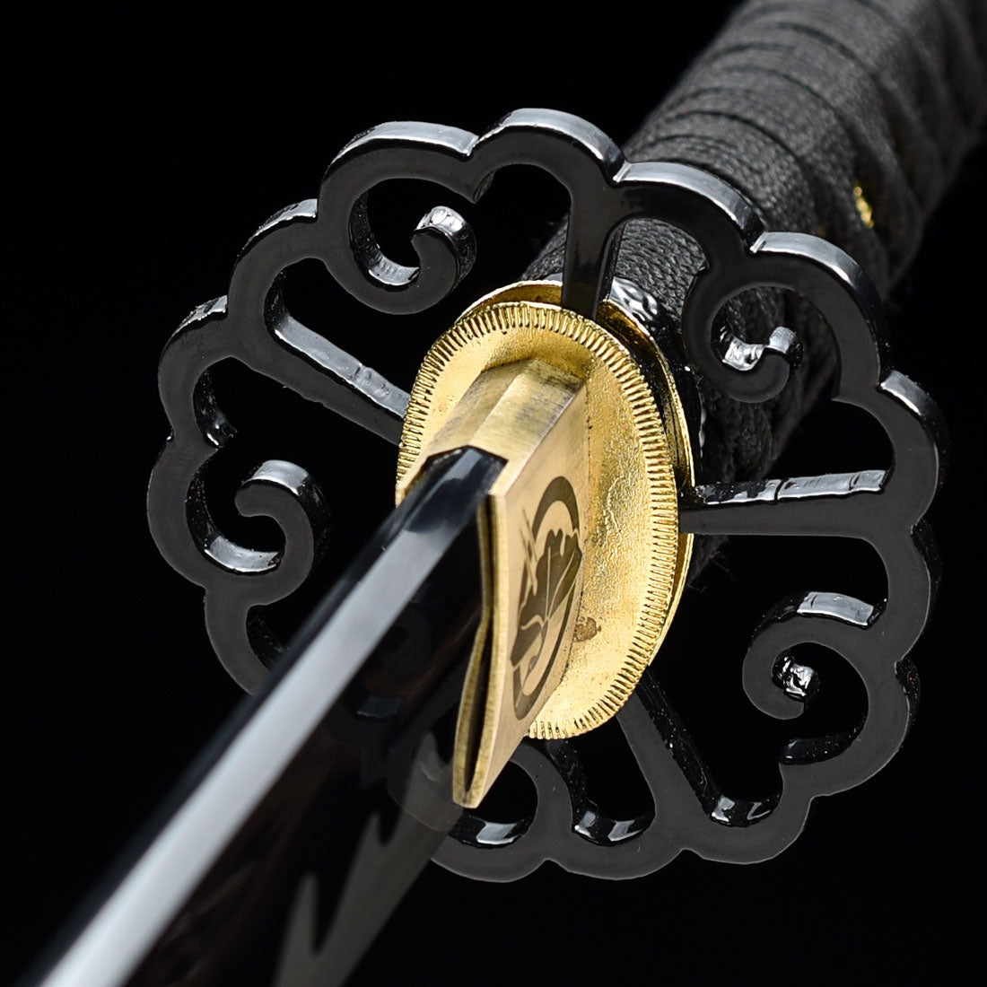 Handmade Japanese Samurai Sword High Manganese Steel With Black Blade