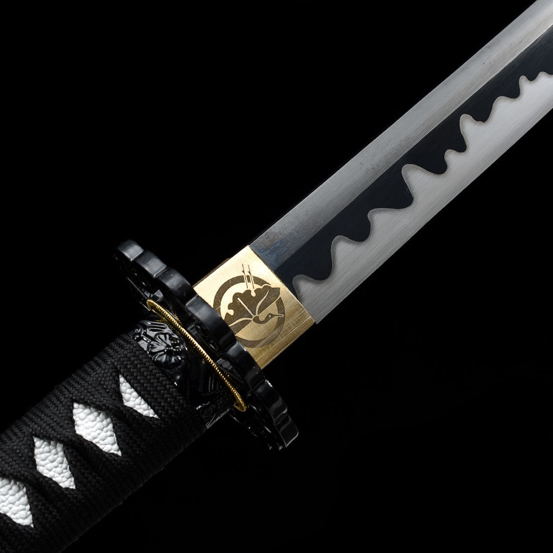 Handmade Japanese Samurai Sword High Manganese Steel With Black Blade