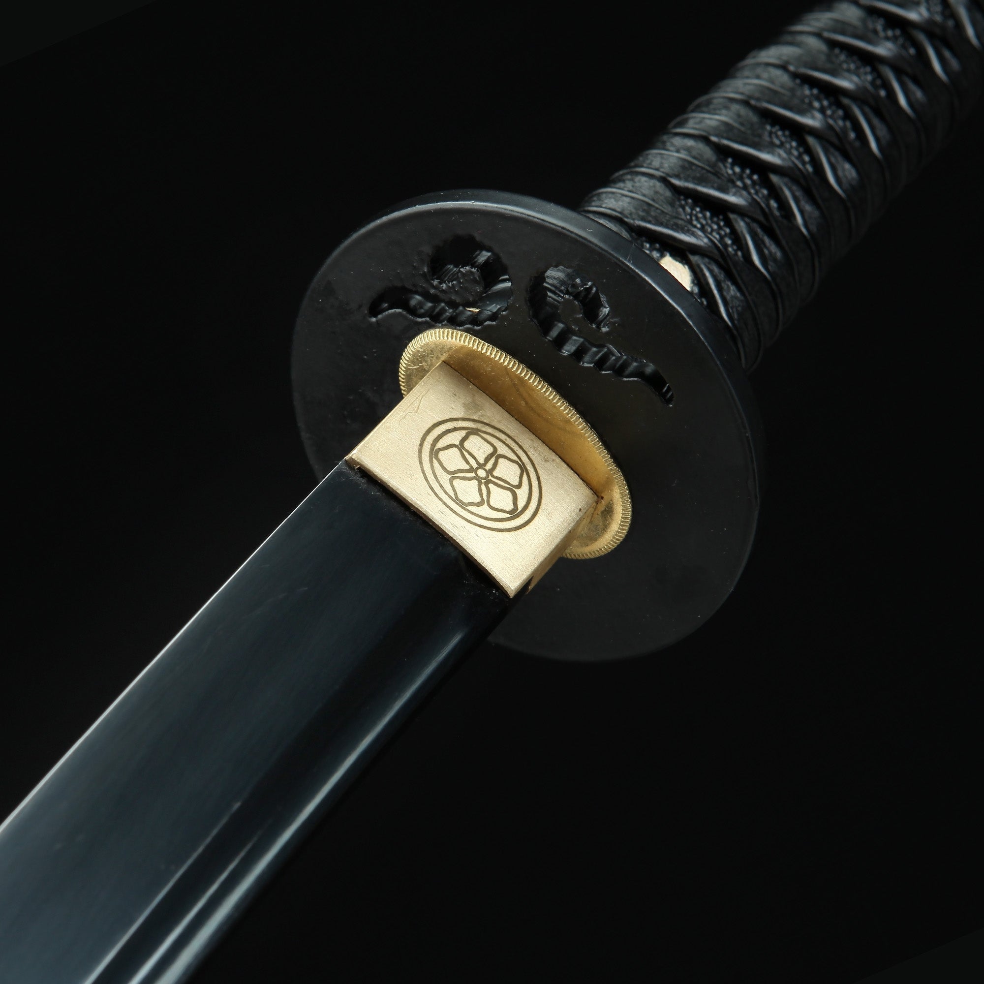 Handmade Japanese Obsidian Katana With Black Blade And Strap