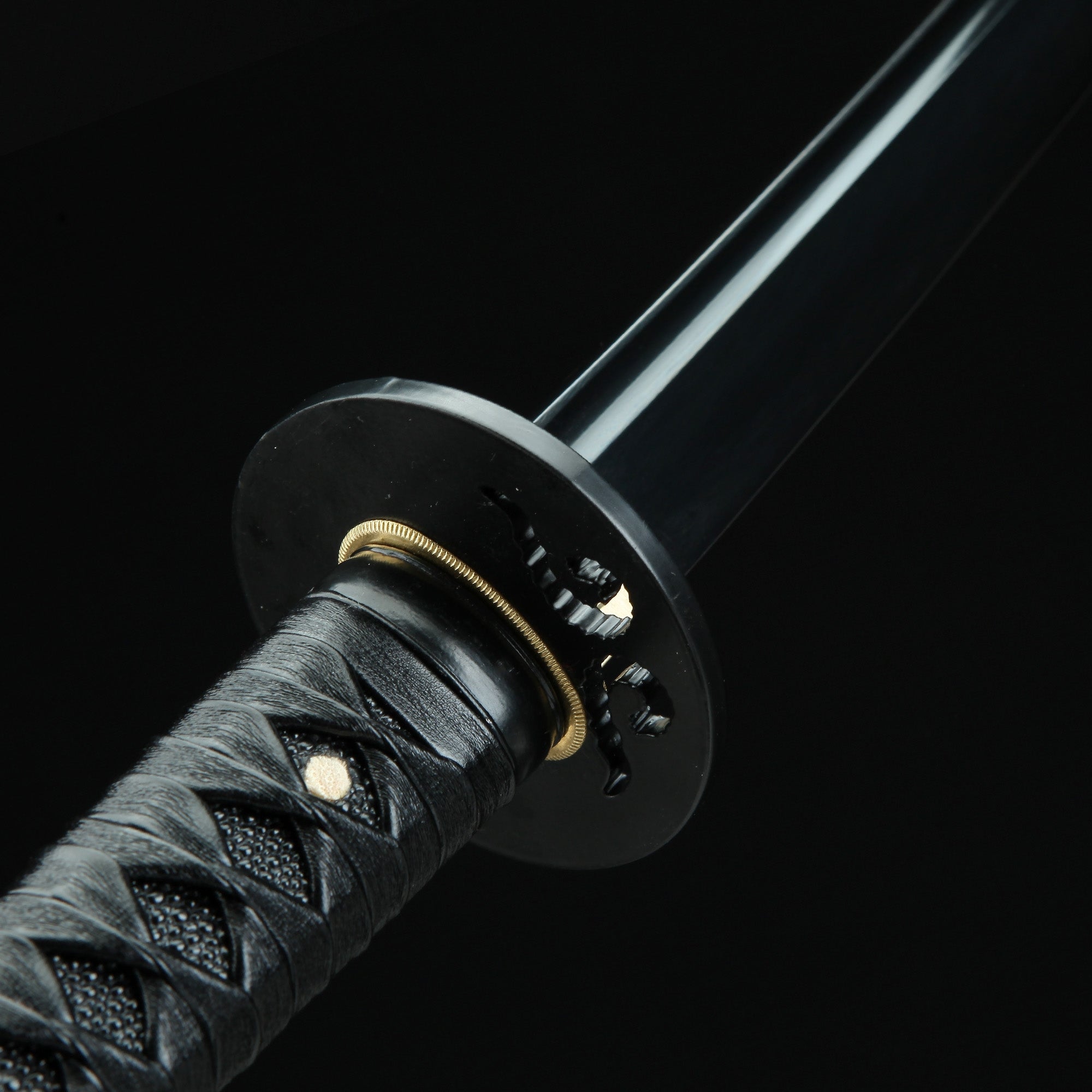 Handmade Japanese Obsidian Katana With Black Blade And Strap