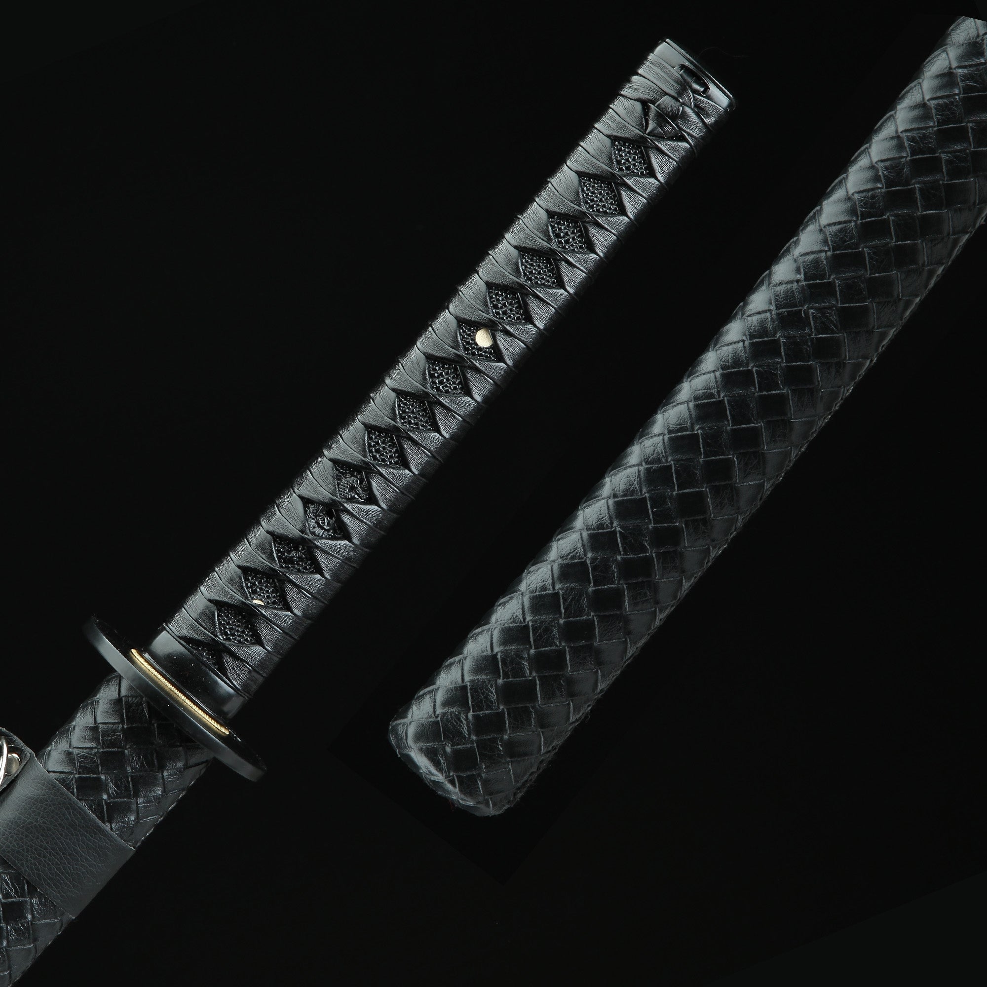 Handmade Japanese Obsidian Katana With Black Blade And Strap