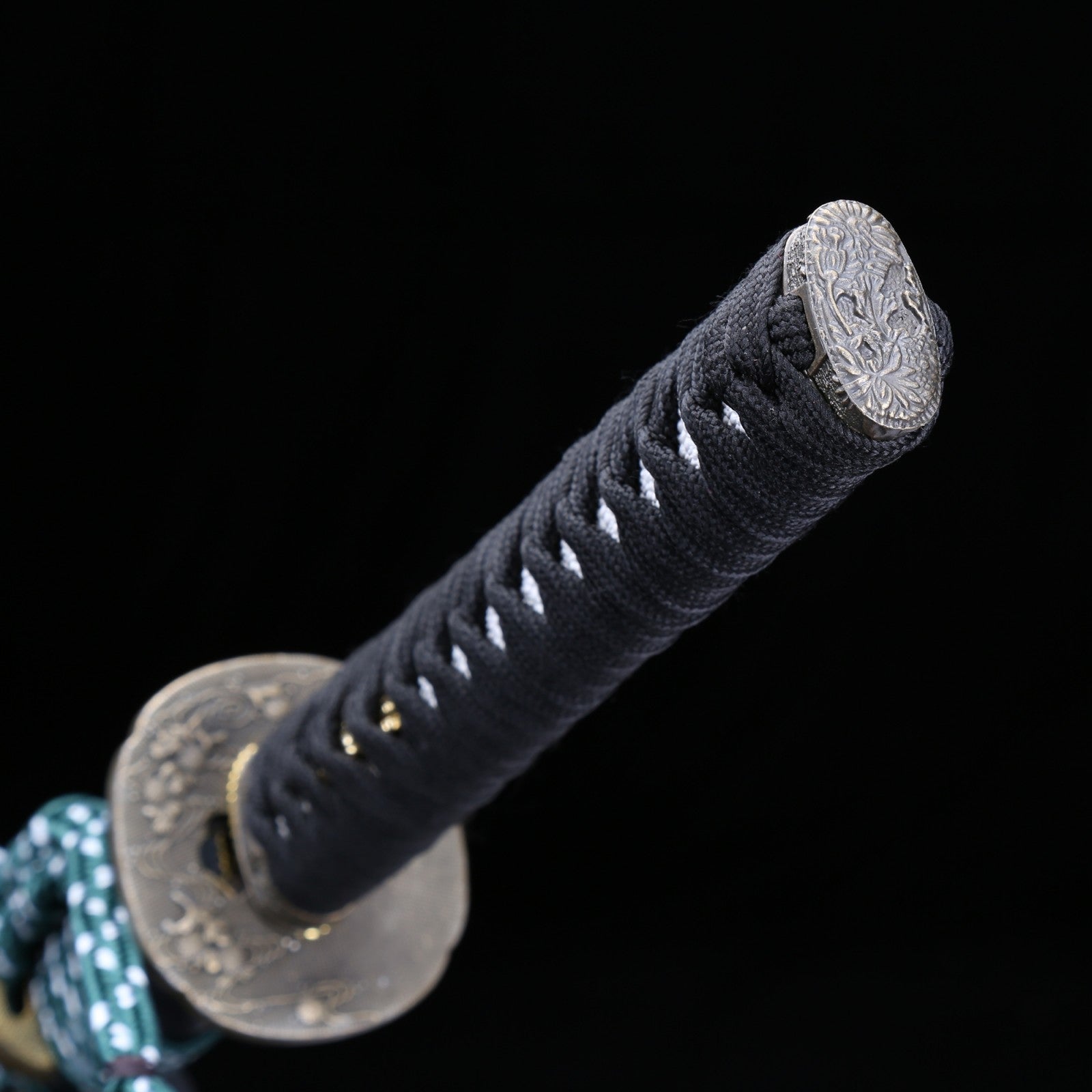Handmade Japanese Katana Sword With Golden Blade And Black Scabbard