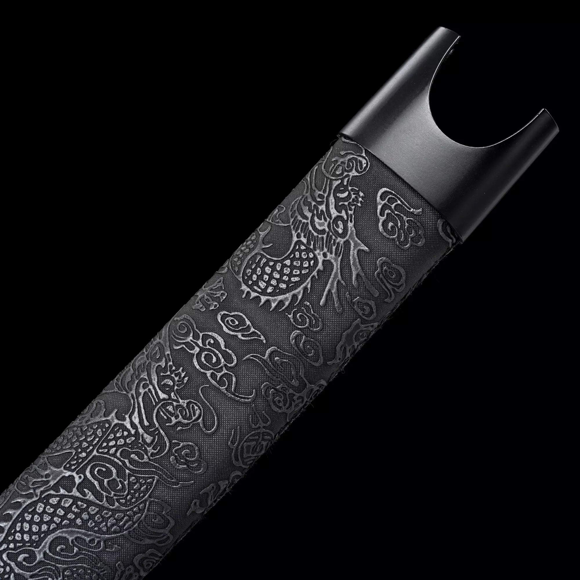 Handmade Japanese Katana Sword High Manganese Steel No Guard With Blue Blade