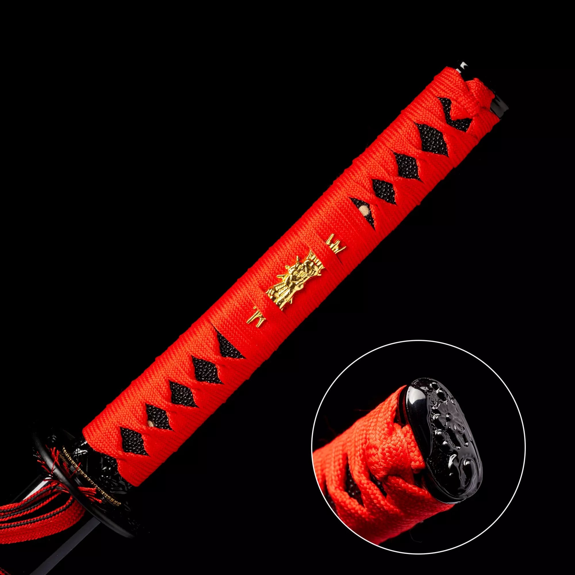 Handmade Japanese Katana Sword Full Tang With Black Scabbard
