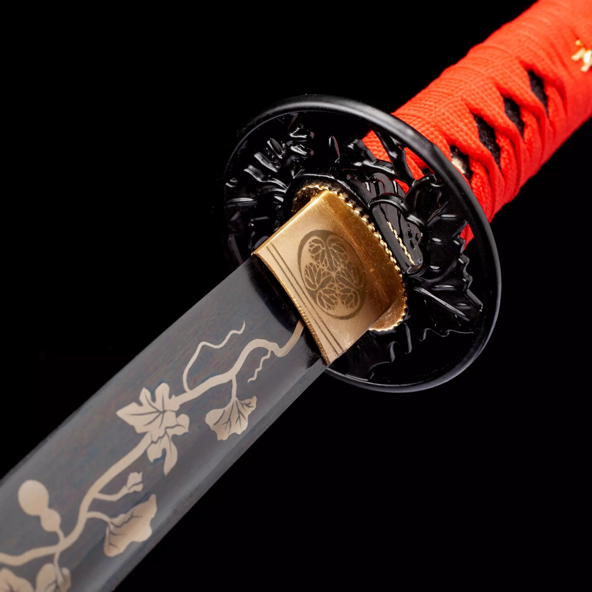 Handmade Japanese Katana Sword Full Tang With Black Scabbard