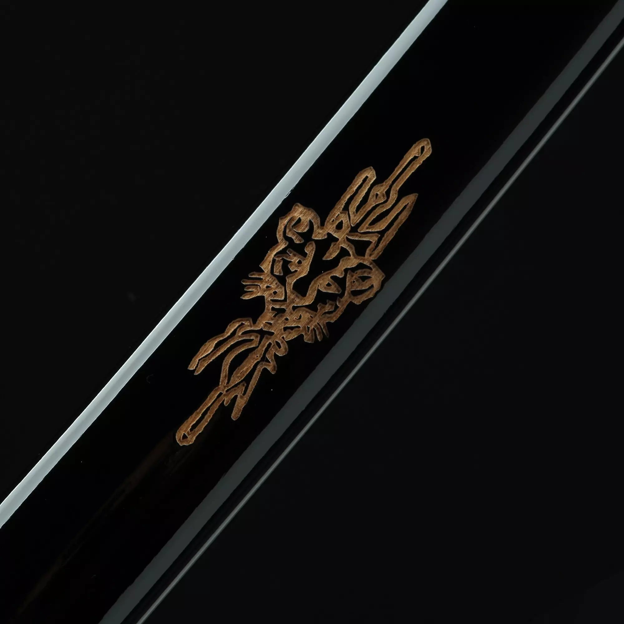 Handmade Japanese Katana Sword Full Tang With Black Blade