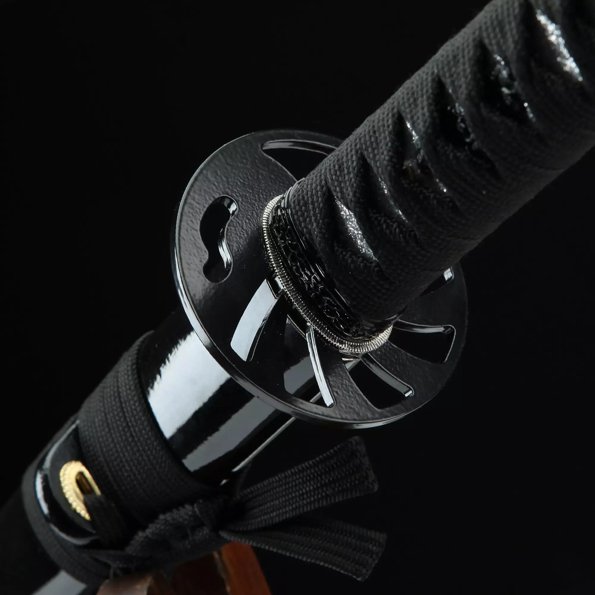 Handmade Japanese Katana Sword High Manganese Steel With Black Scabbard