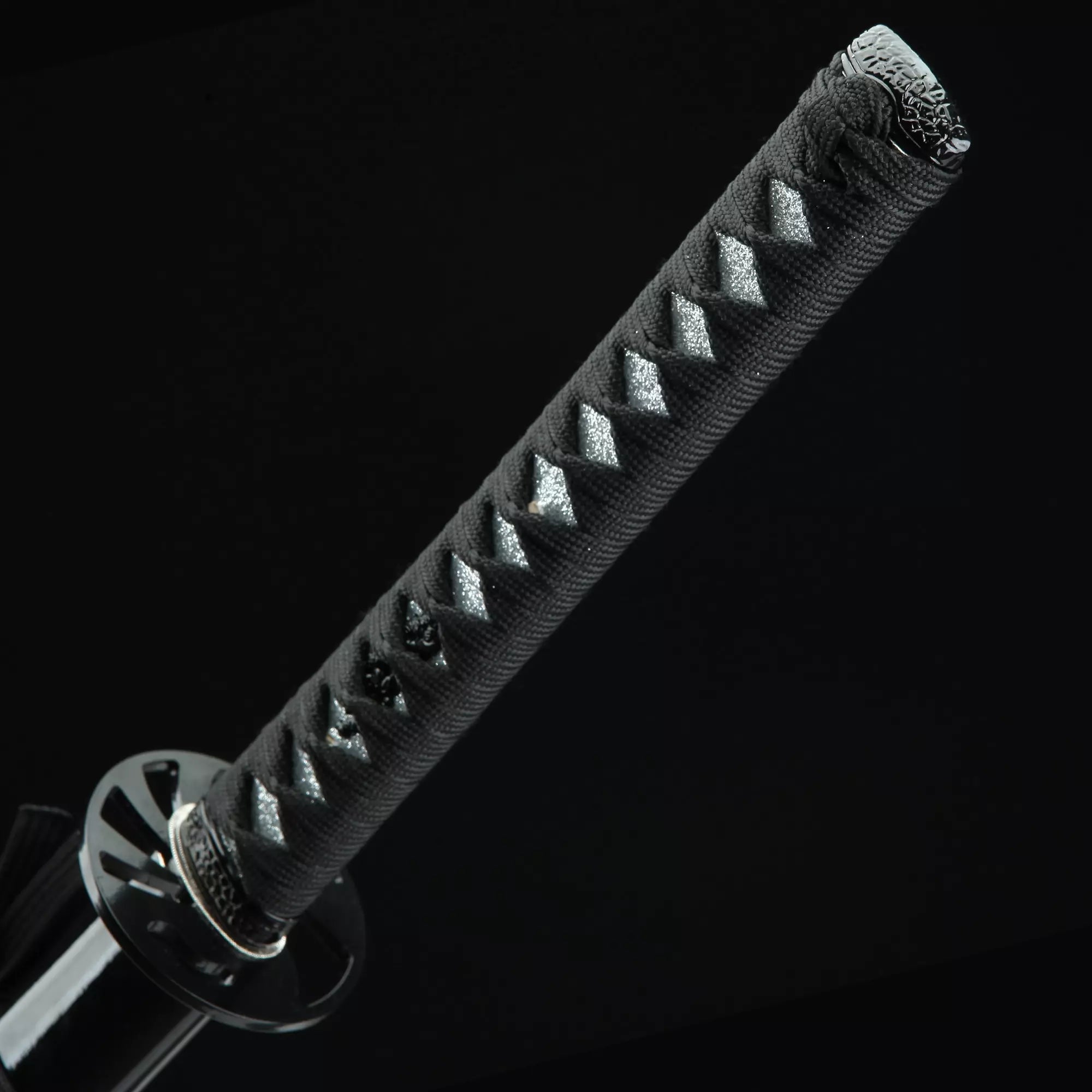 Handmade Japanese Katana Sword High Manganese Steel With Black Scabbard