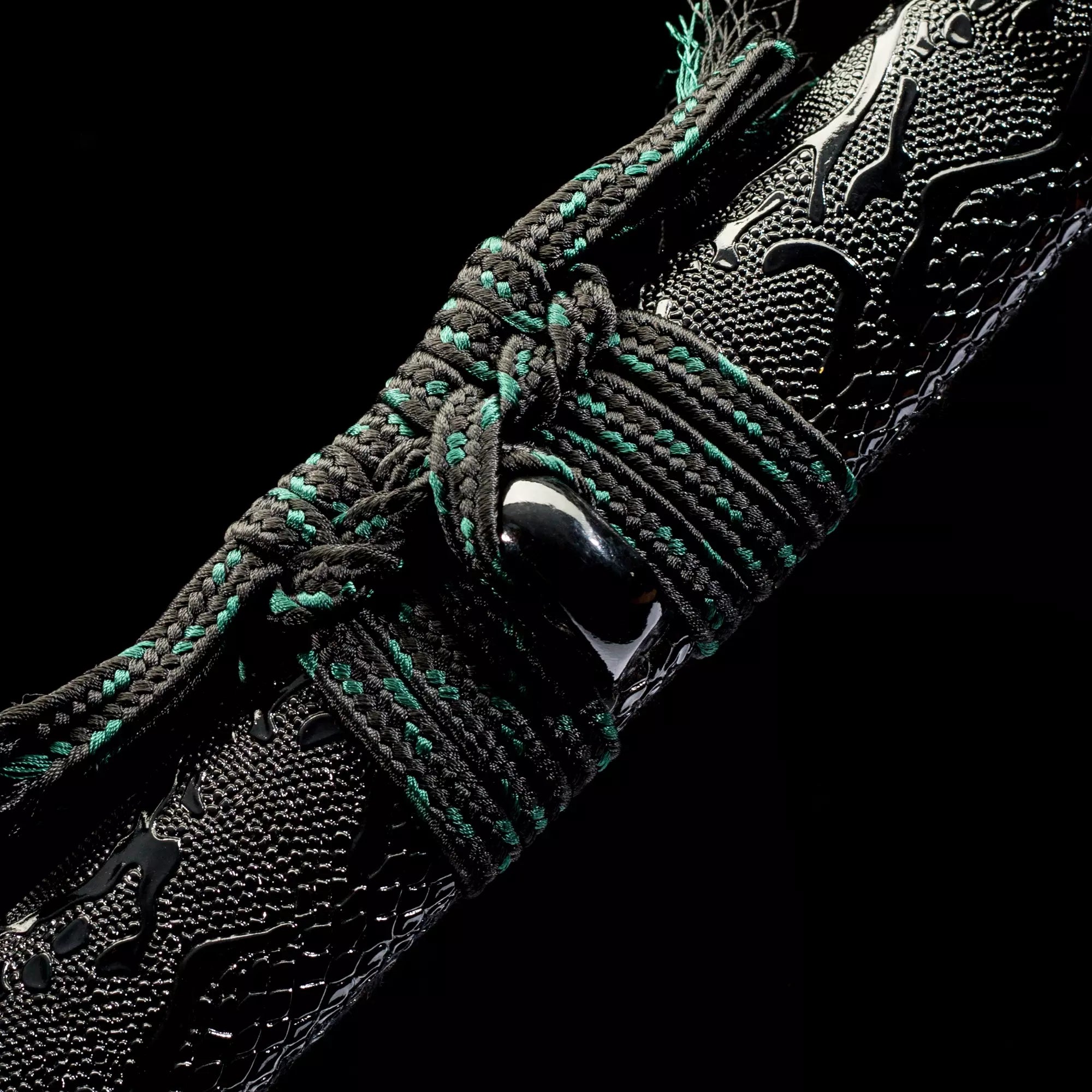 Handmade Japanese Katana Sword Damascus Steel With Black Leather Scabbard