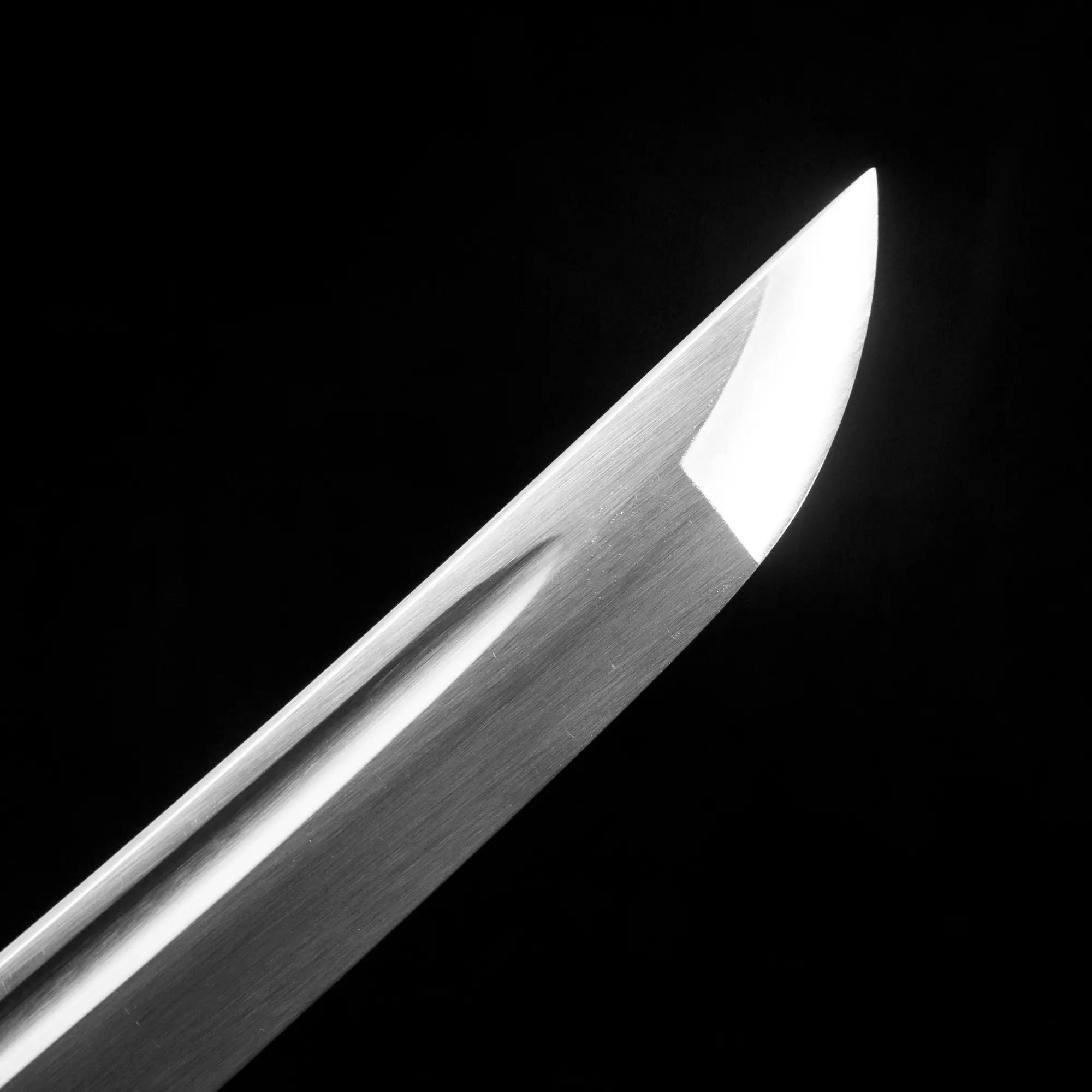 Handmade Japanese Katana Sword With Black Leather Scabbard