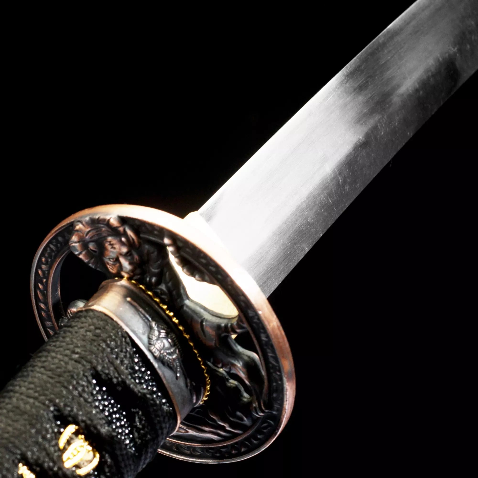 Handmade Japanese Katana Sword Full Tang With Tiger Tsuba