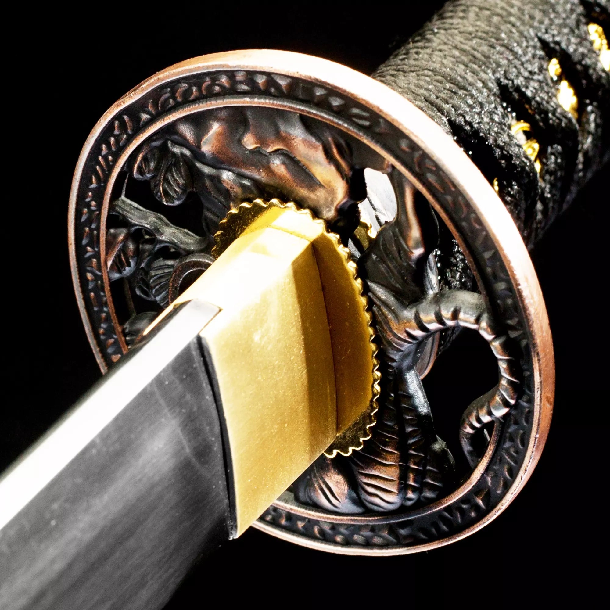 Handmade Japanese Katana Sword Full Tang With Tiger Tsuba