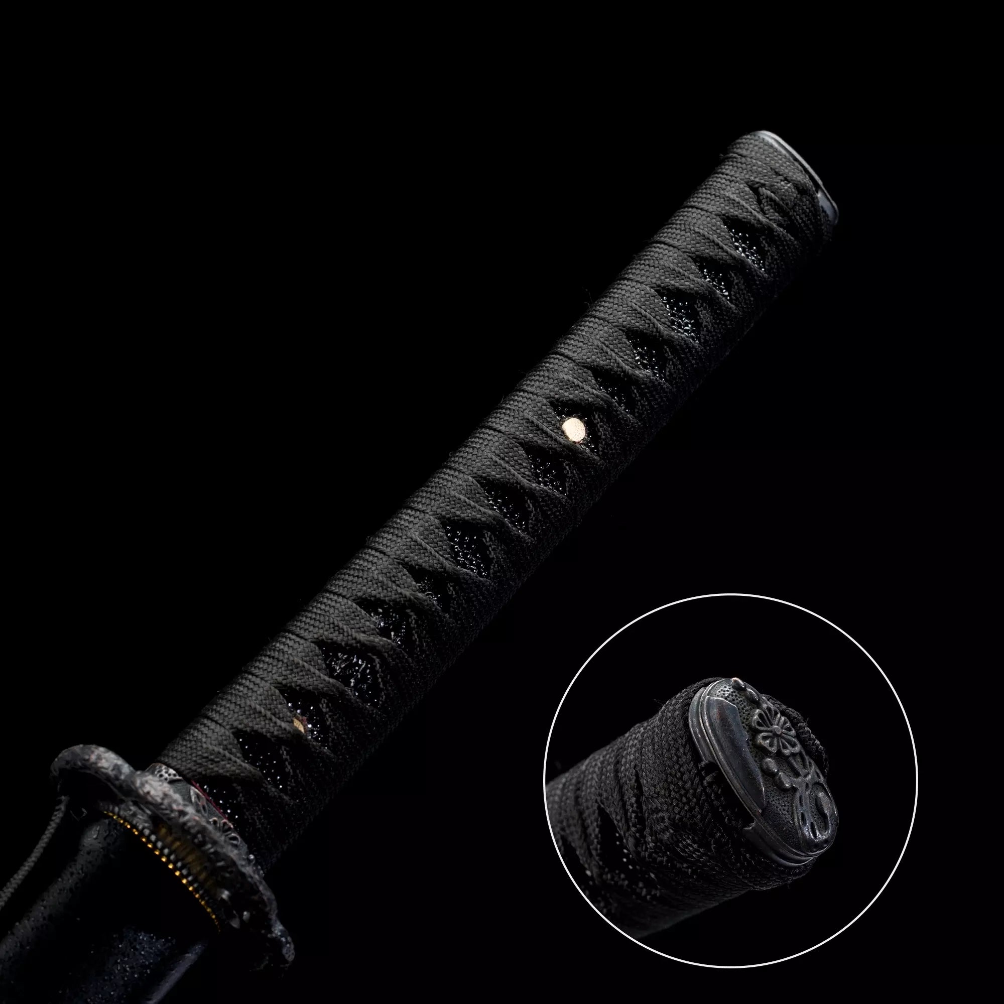 Handmade Japanese Katana Sword With Black Scabbard