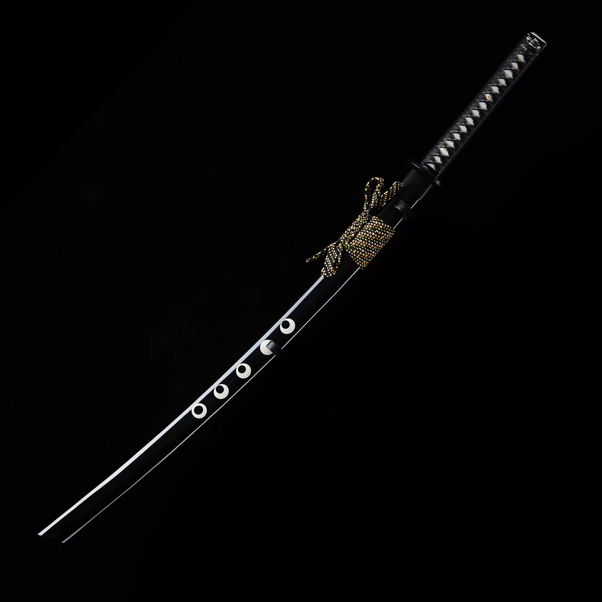 Handmade Japanese Nihonto Katana Sword Full Tang With Black Scabbard