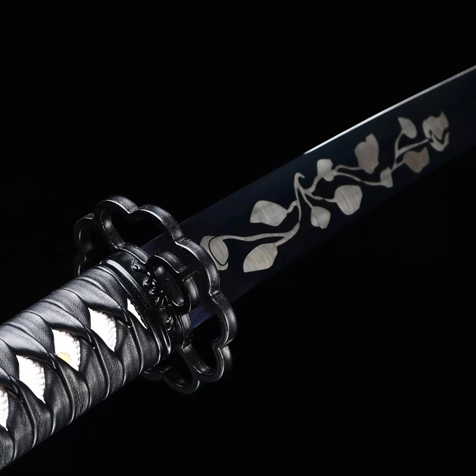 Handmade Japanese Katana Sword High Manganese Steel Full Tang With Blue Blade