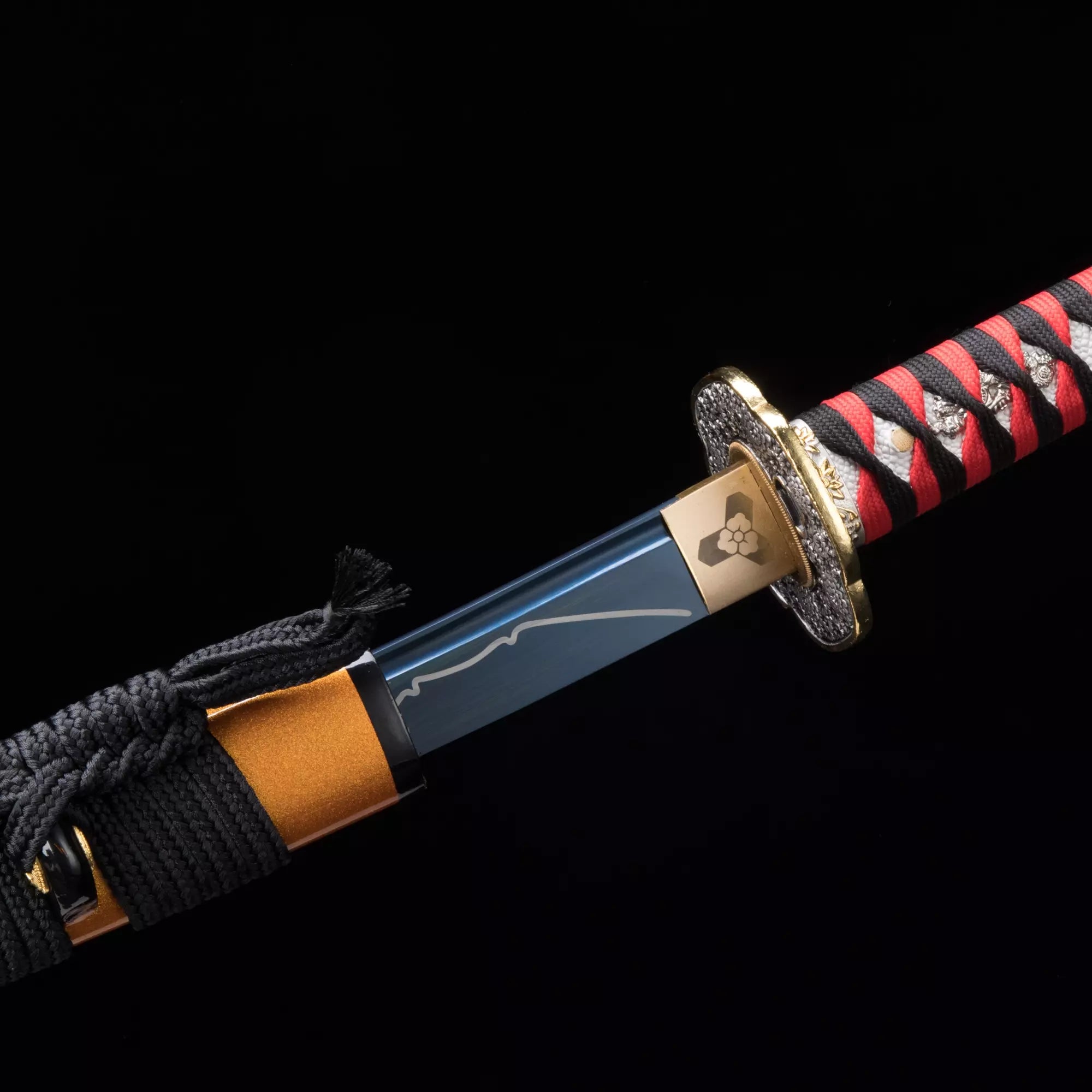 Handmade Japanese Katana Sword High Manganese Steel With Blue Blade