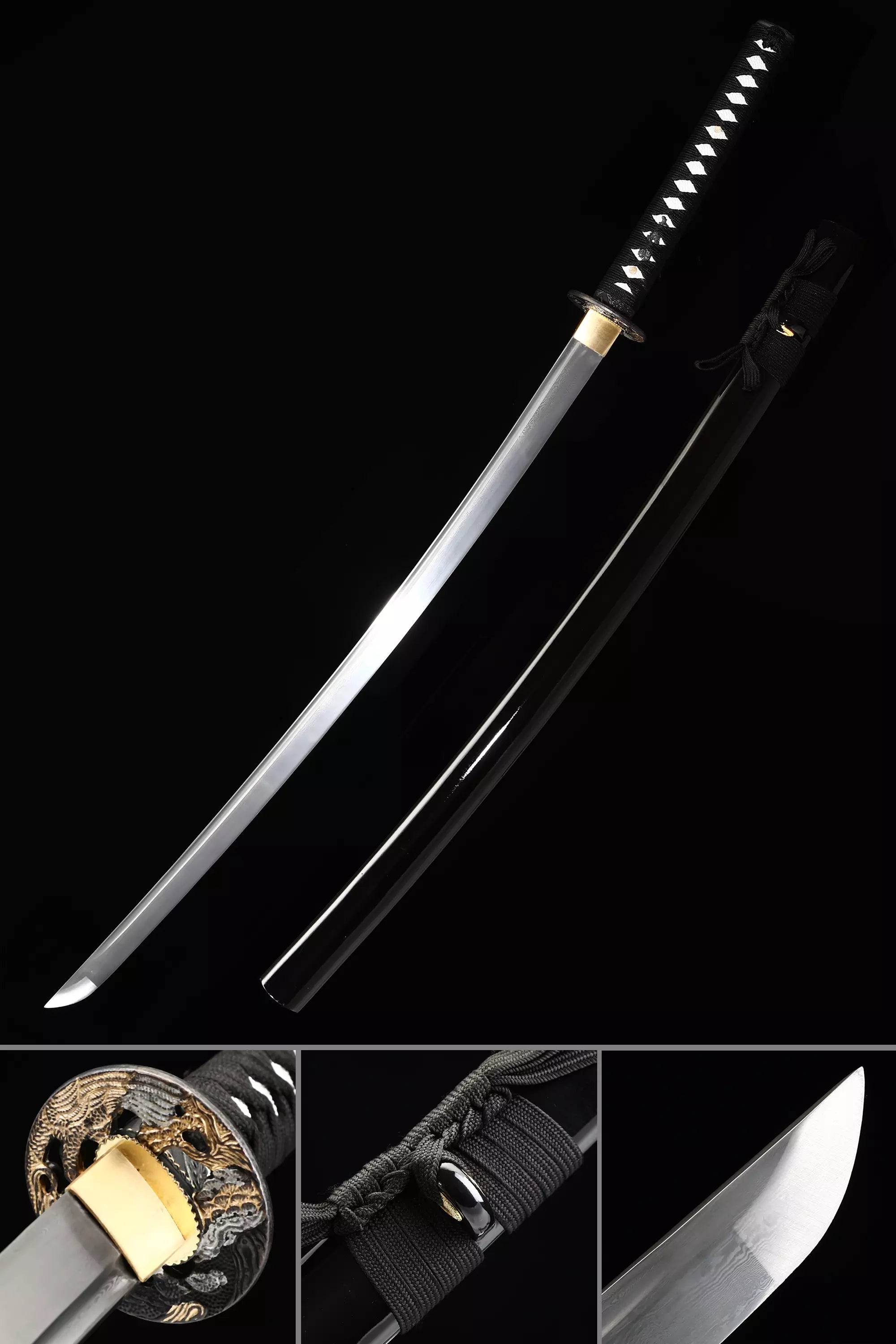 Handmade Japanese Samurai Sword Damascus Steel Full Tang