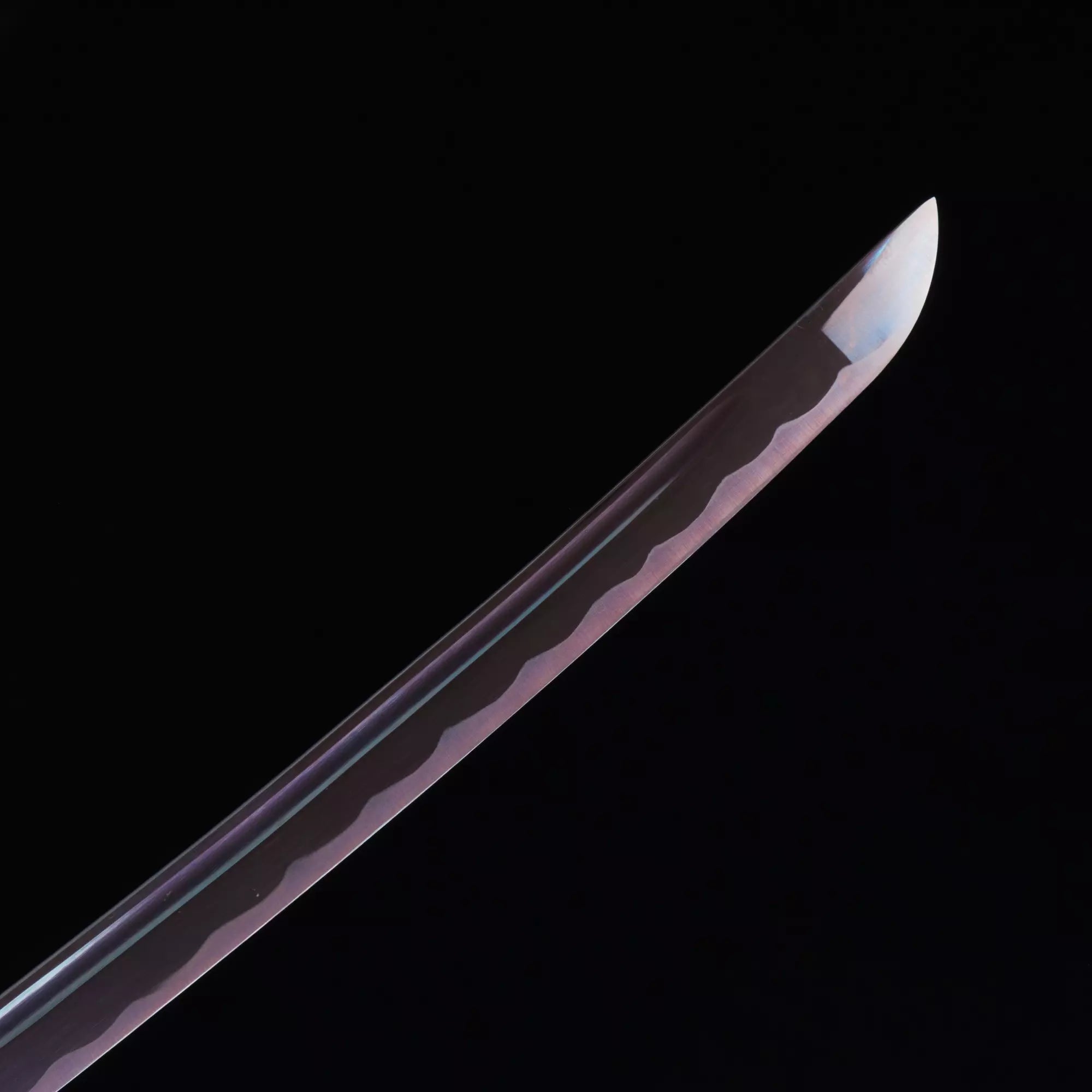 Handmade Japanese Katana Sword 1045 Carbon Steel With Purple Printed Blade