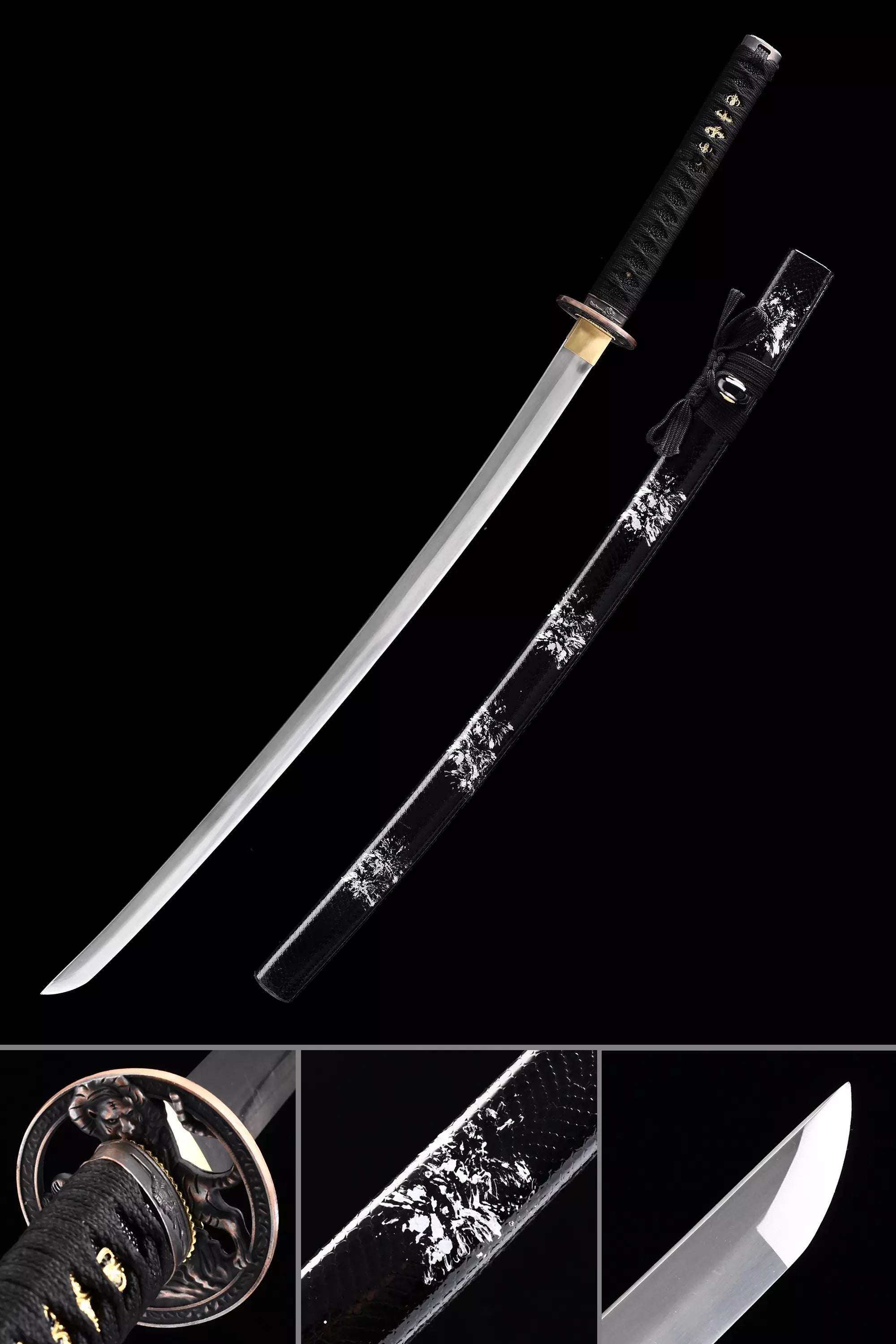 Handmade Japanese Katana Sword Full Tang With Tiger Tsuba