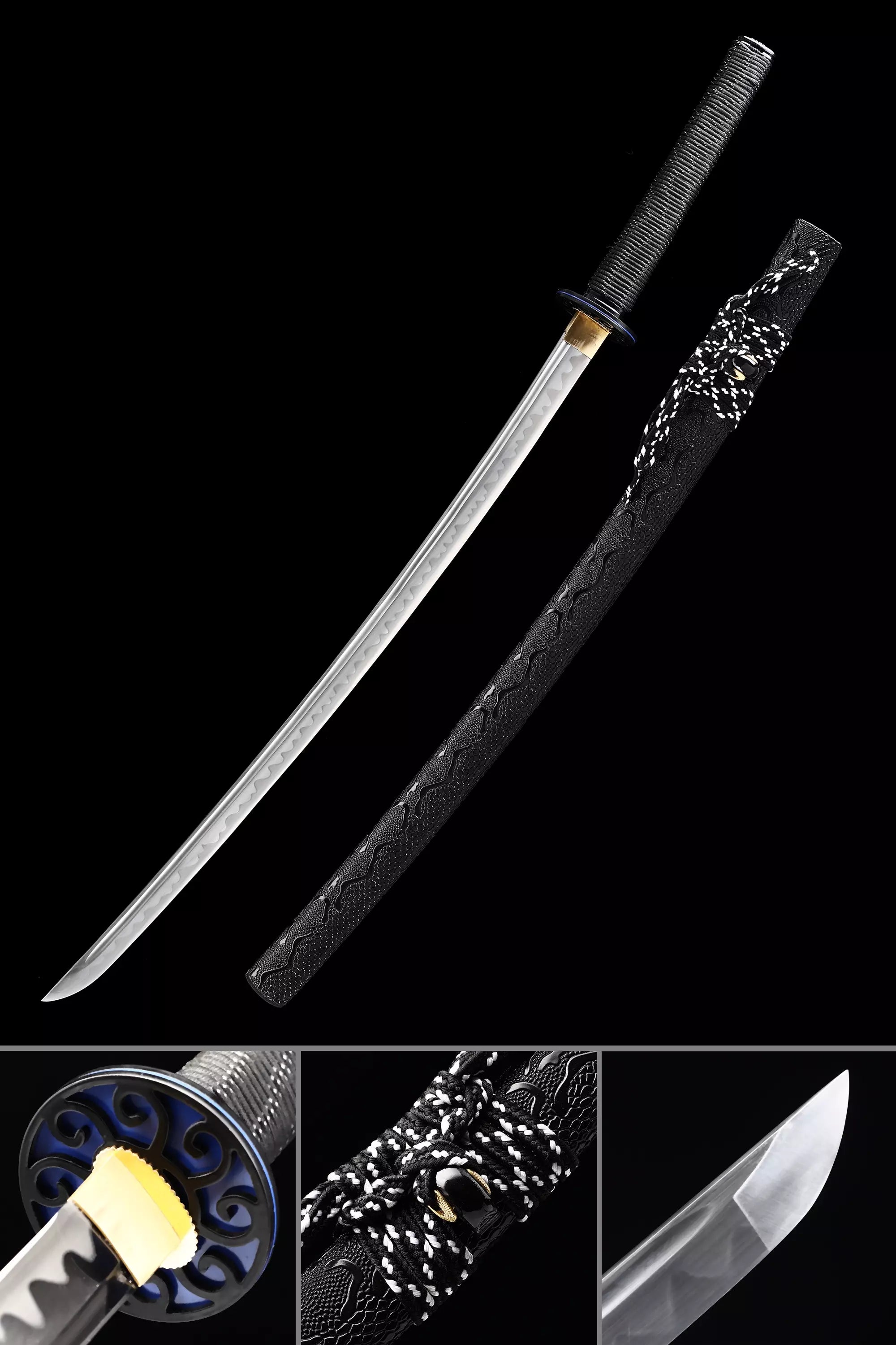 Handmade Japanese Samurai Sword With Leather Saya