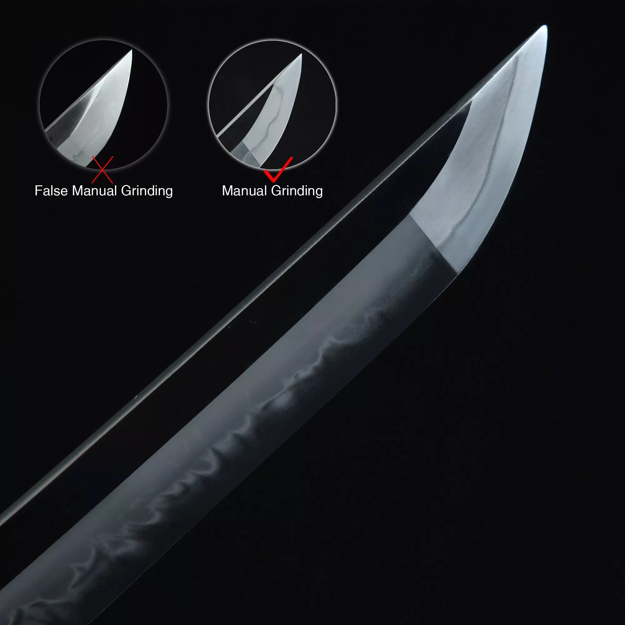 Handmade Japanese Katana Sword Clay Tempered With Dragon Tsuba