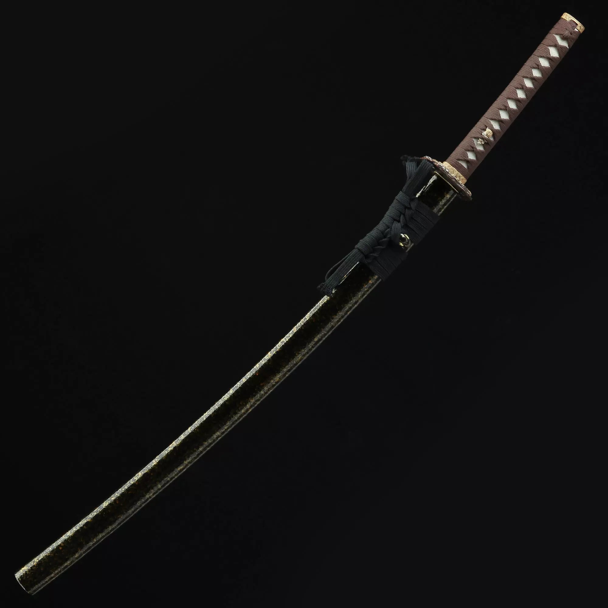 Handmade Japanese Katana Sword Clay Tempered With Dragon Tsuba