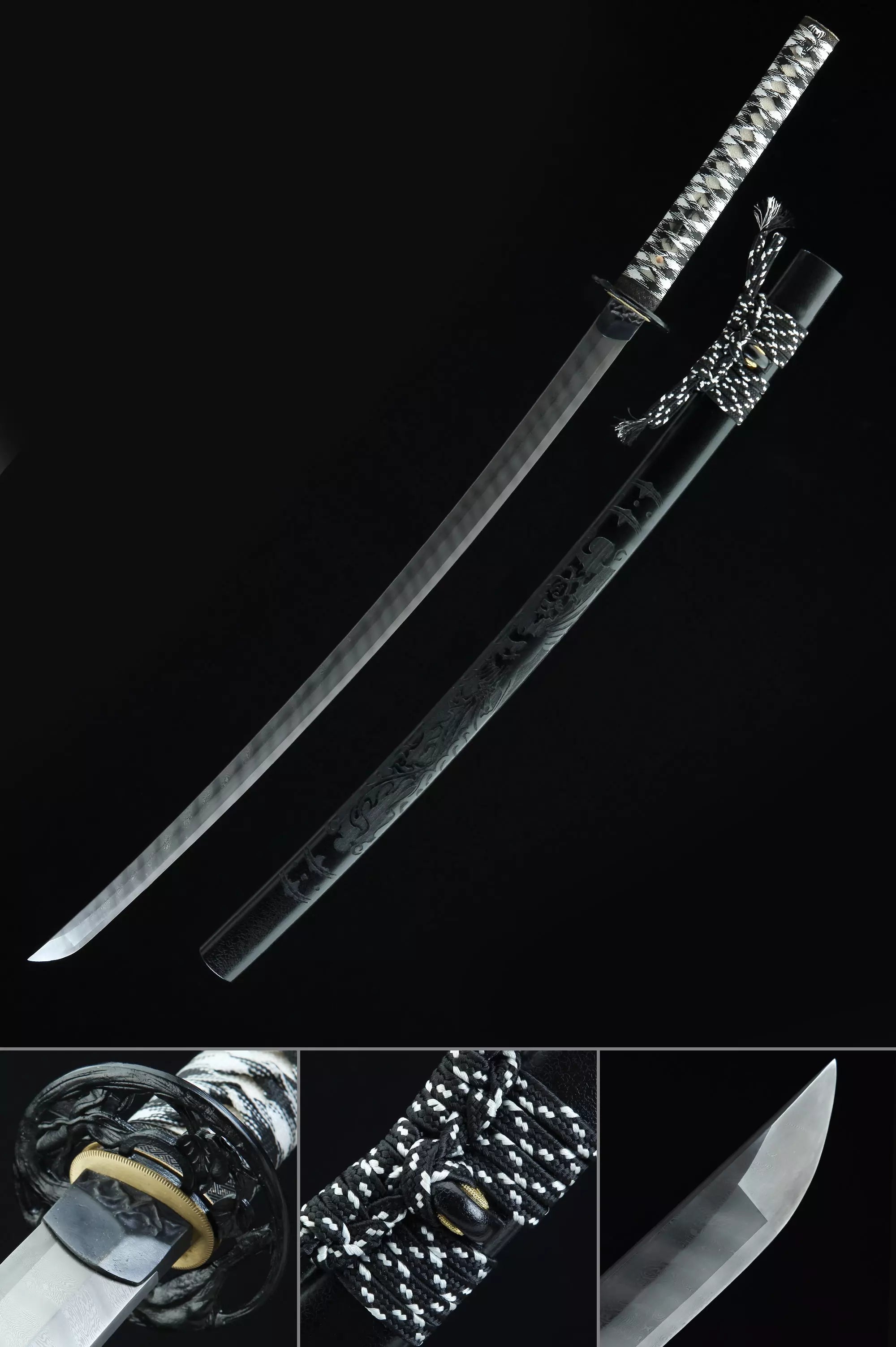 Handmade Japanese Katana Sword Damascus Steel Full Tang