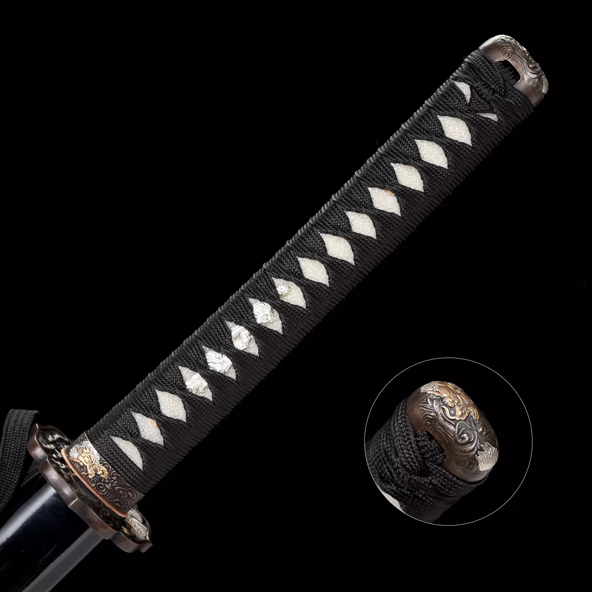 Handmade Japanese Katana Sword Damascus Steel Real Hamon