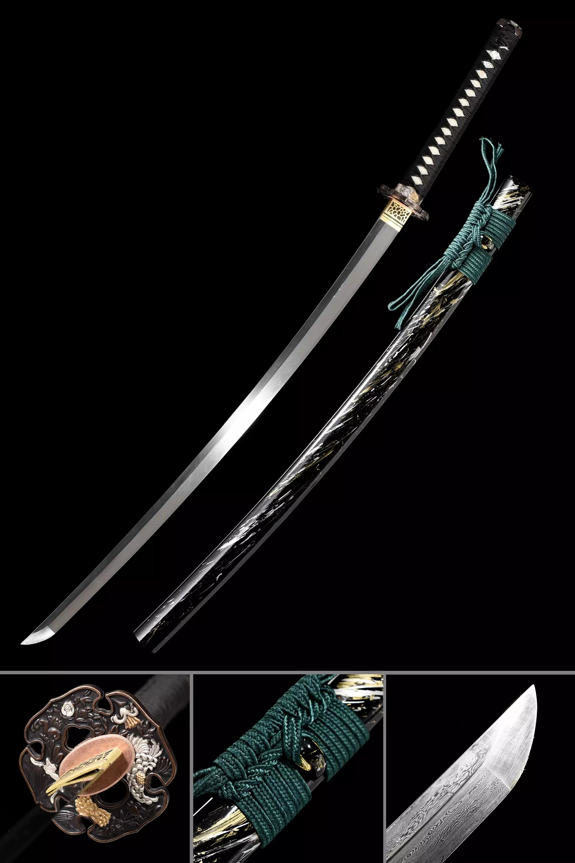 Handmade Japanese Samurai Sword Damascus Steel Full Tang