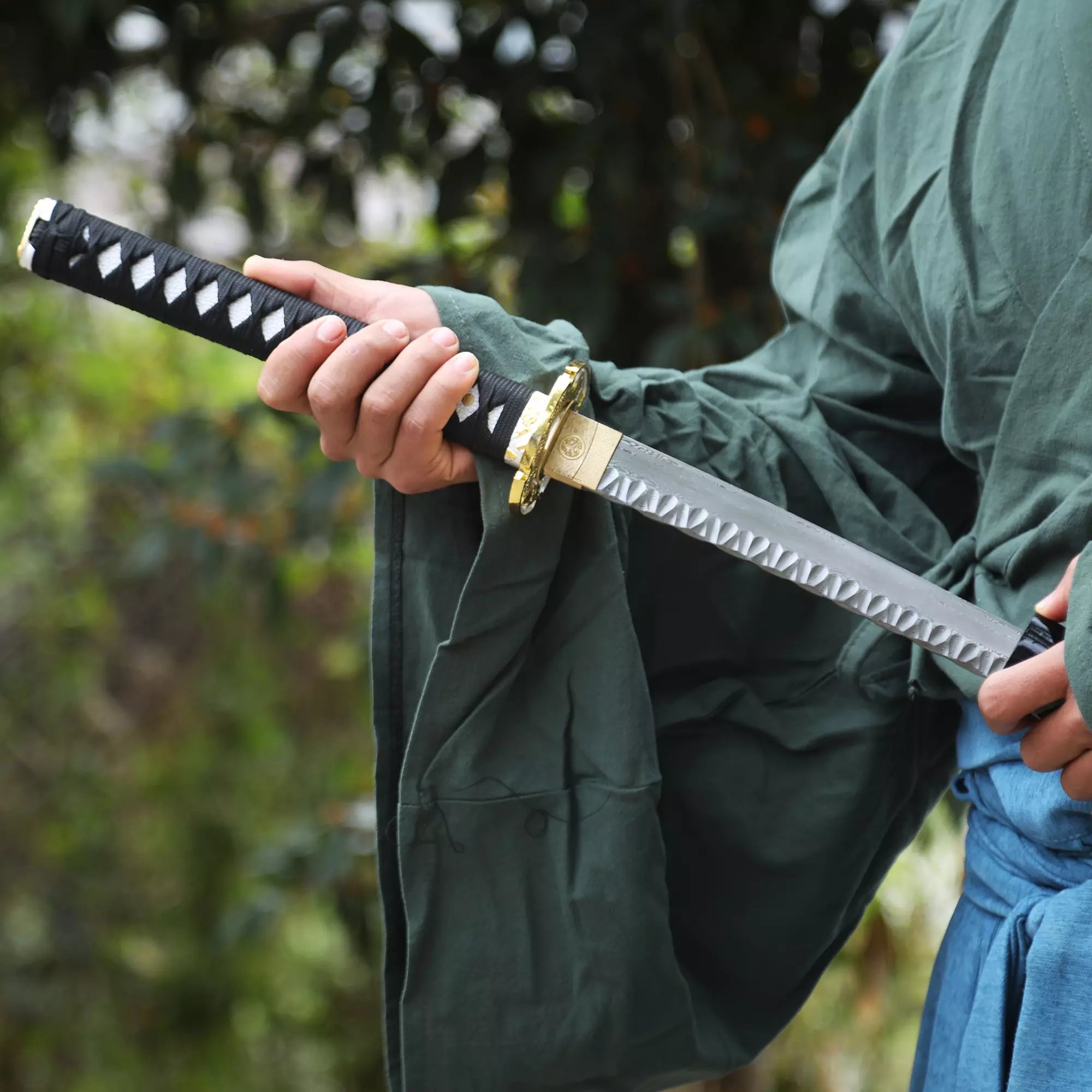 Handmade Japanese Katana Sword With Dragon Tsuba And Saya
