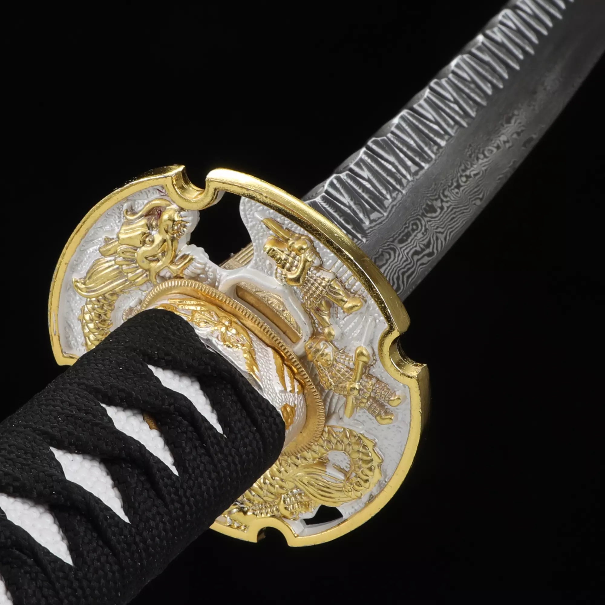Handmade Japanese Katana Sword With Dragon Tsuba And Saya