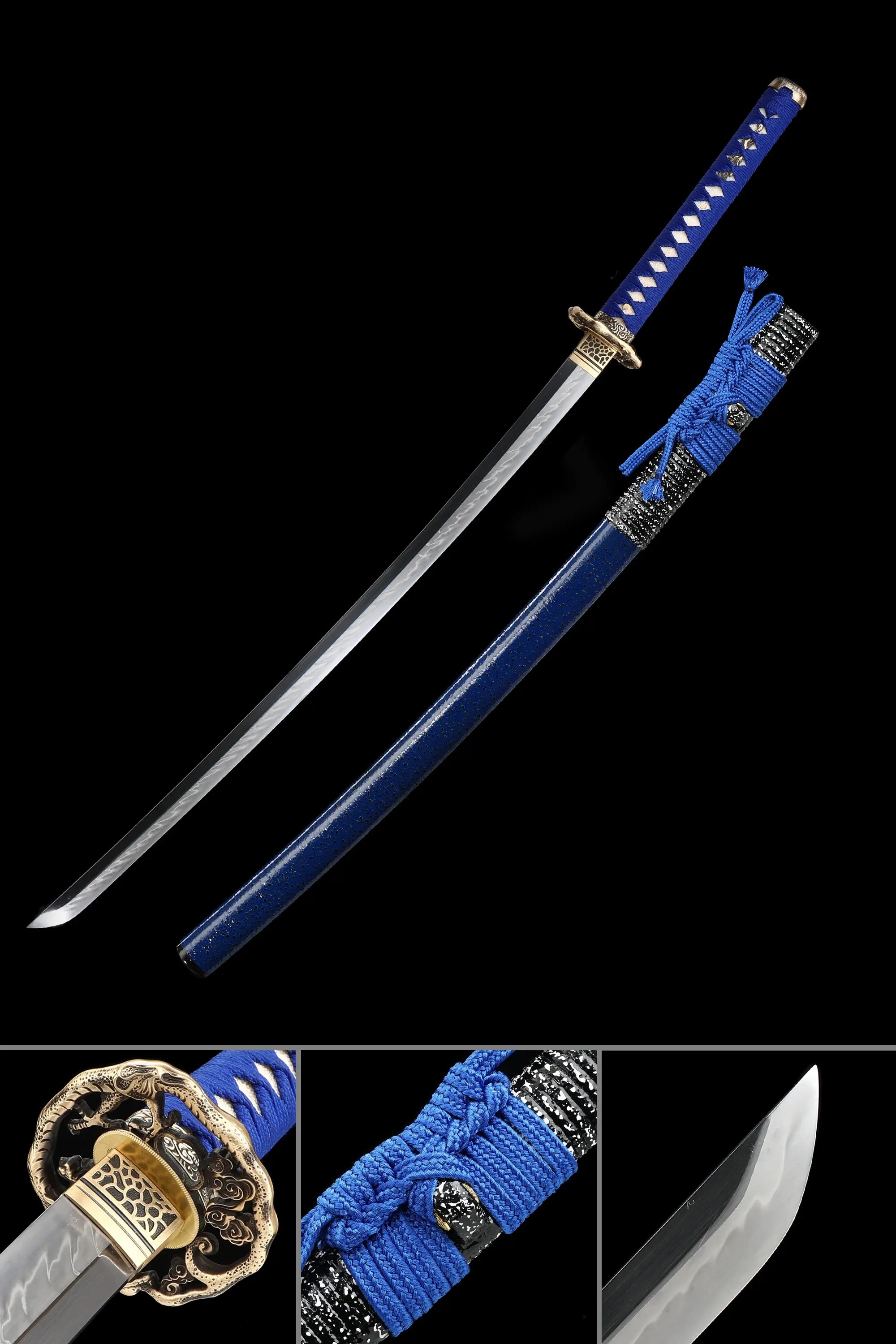 Handmade Japanese Full Tang Sword T10 Carbon Steel With Hamon Blade