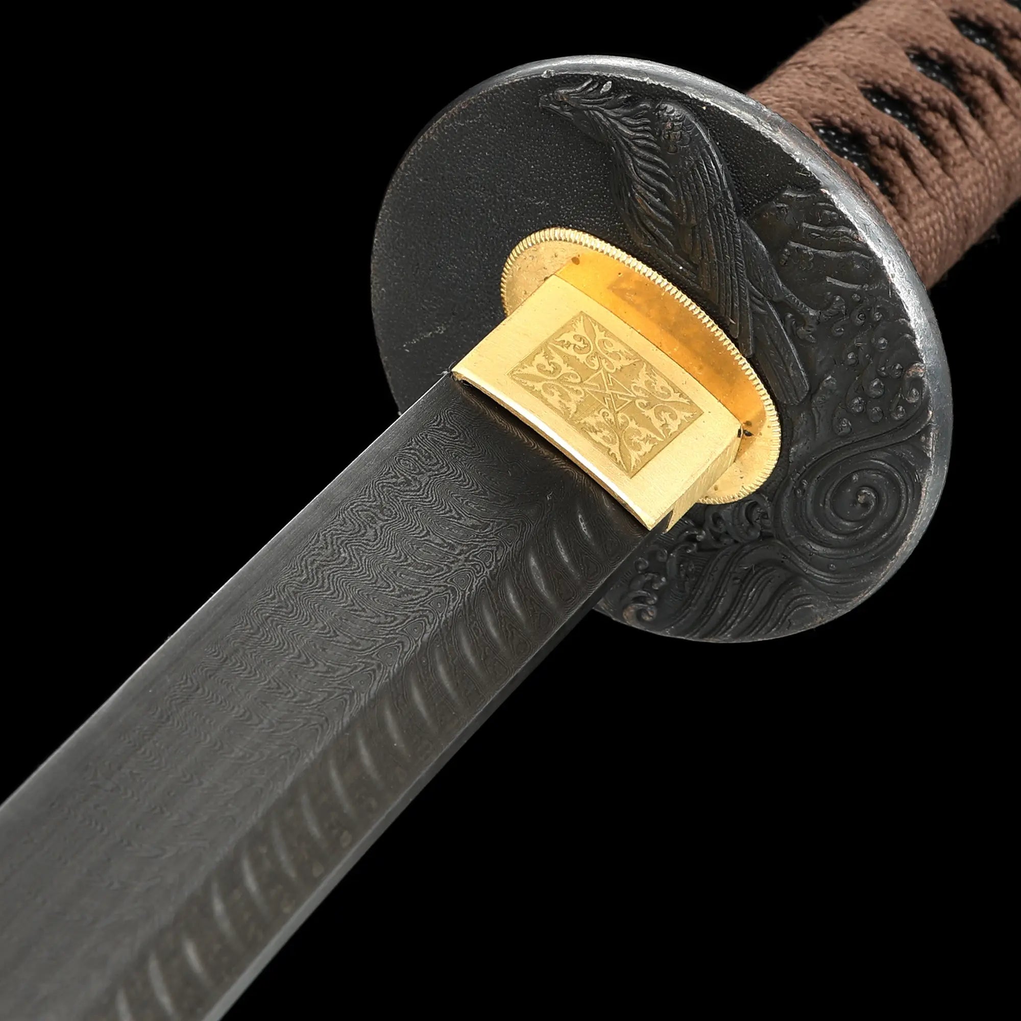 Handmade Full Tang Katana Sword Damascus Steel With Multi-colored Scabbard