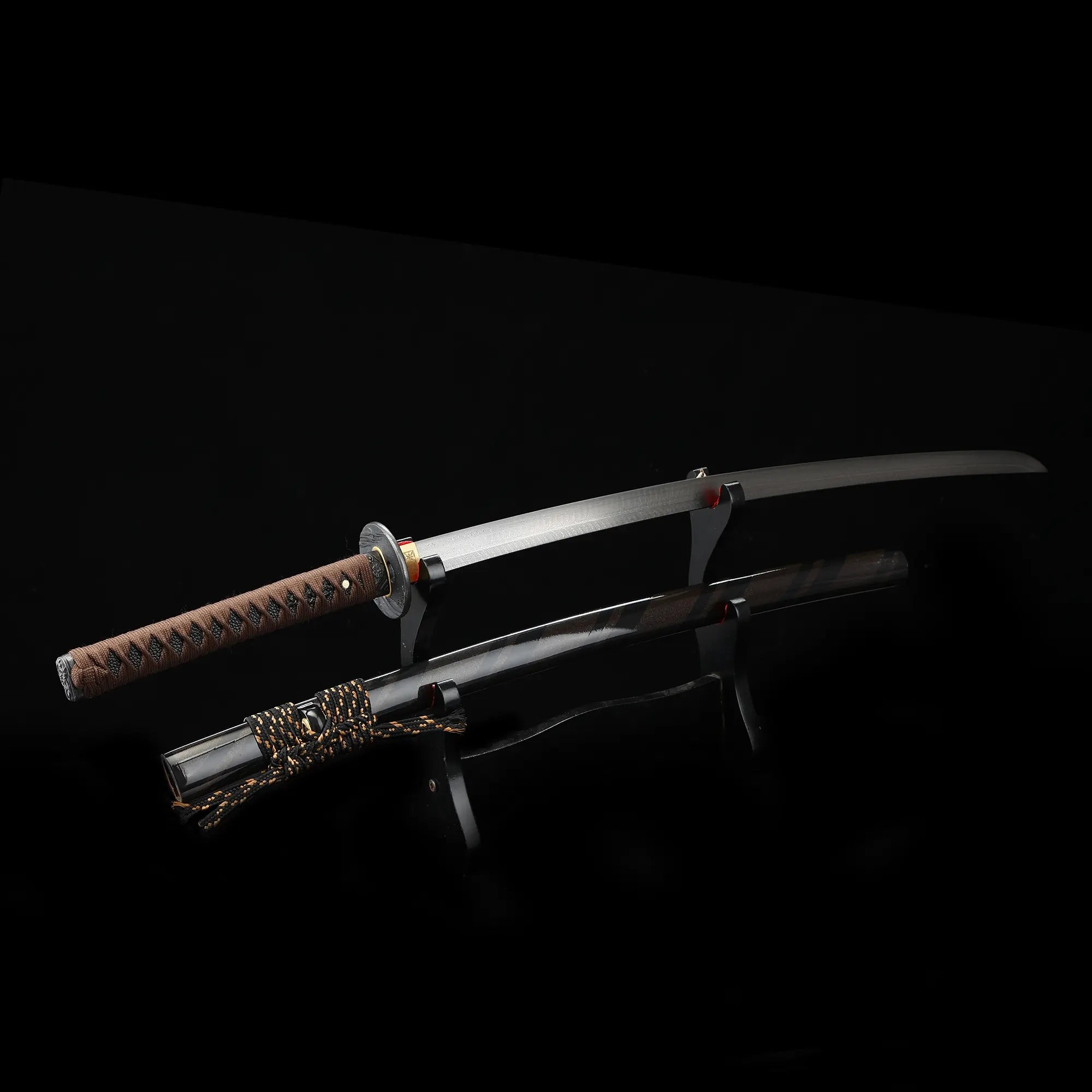 Handmade Full Tang Katana Sword Damascus Steel With Multi-colored Scabbard