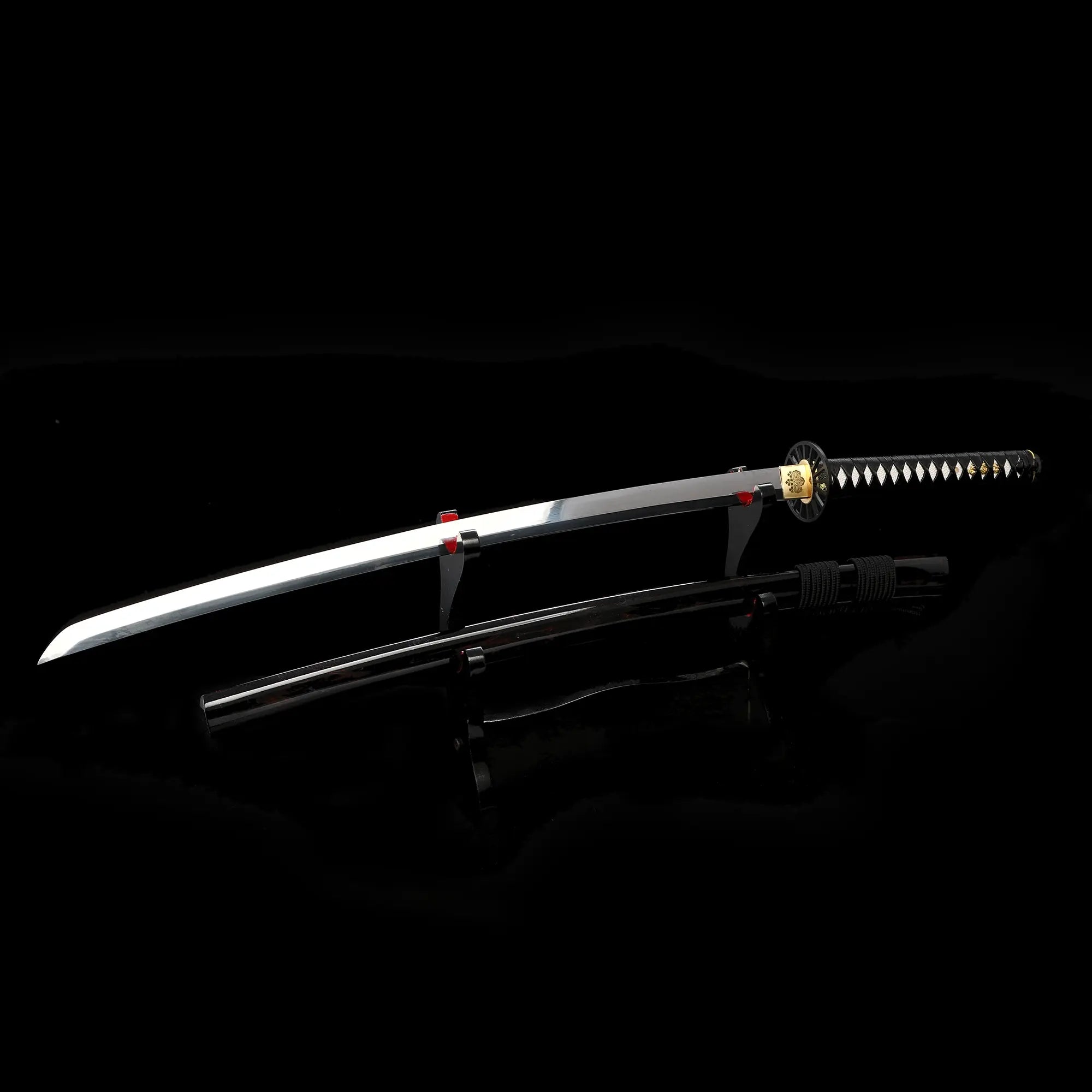 Handcrafted Full Tang Japanese Samurai Sword 1095 Carbon Steel With Black Scabbard